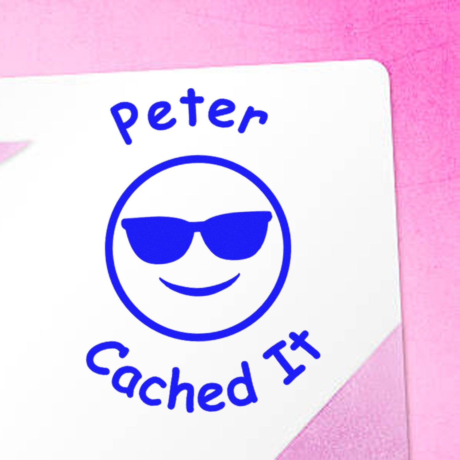 Wood Handle Cool Cache Found Geocache Stamp - Engineer Seal Stamps