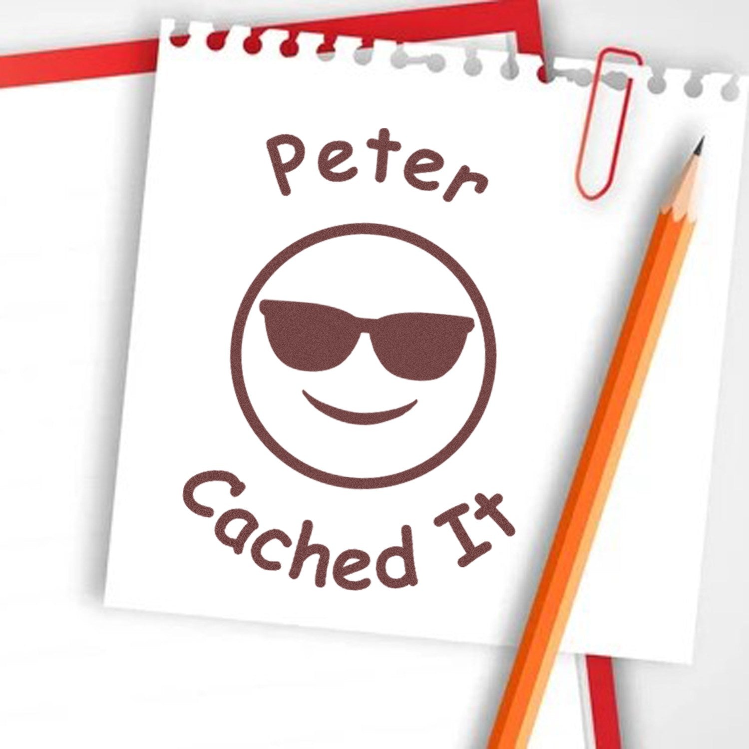 Self-Inking Cool Cache Found Geocaching Log Stamp - Engineer Seal Stamps