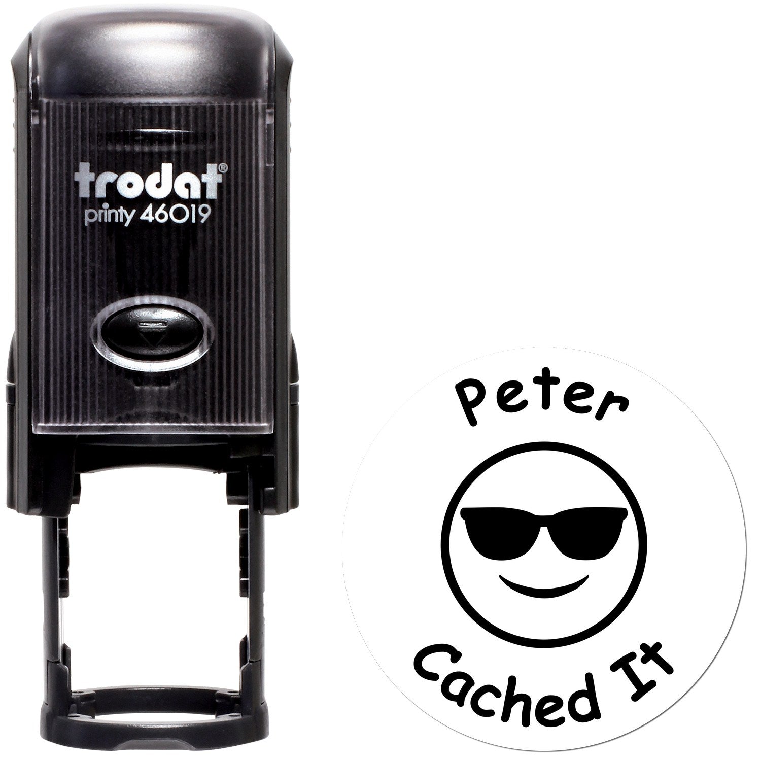 Self-Inking Cool Cache Found Geocaching Log Stamp - Engineer Seal Stamps