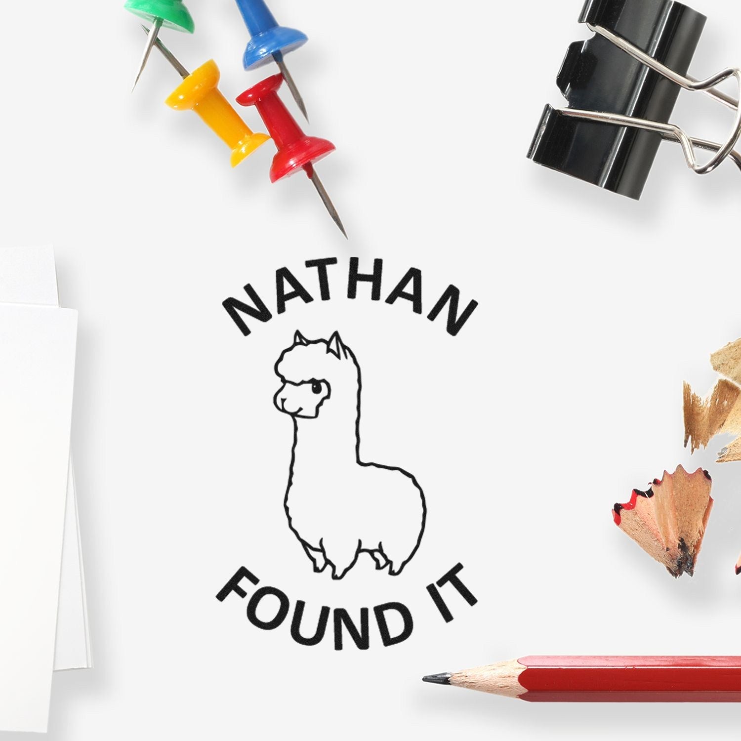 Self-Inking Llama Treasure Tracker Geocaching Log Stamp - Engineer Seal Stamps