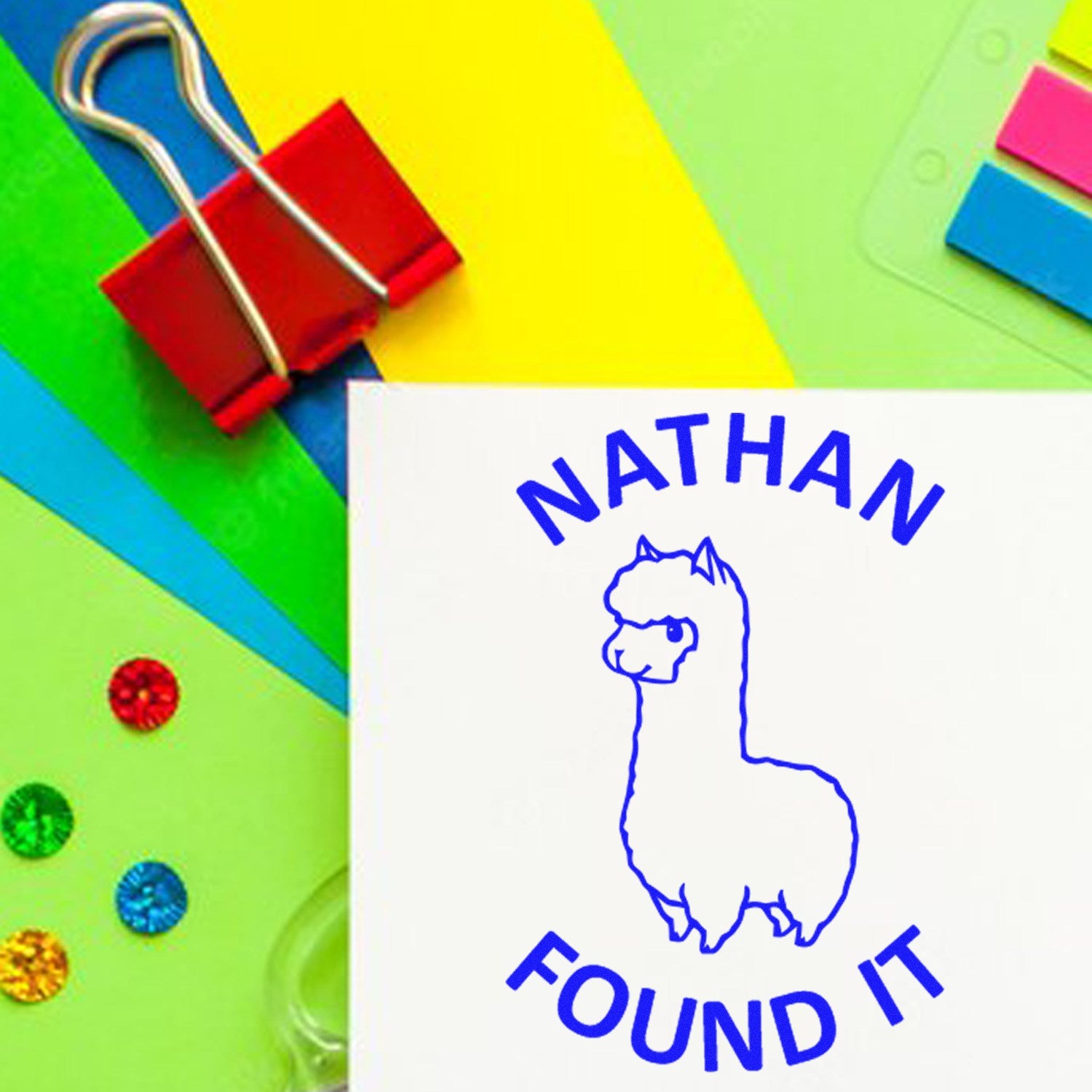 Self-Inking Llama Treasure Tracker Geocaching Log Stamp - Engineer Seal Stamps