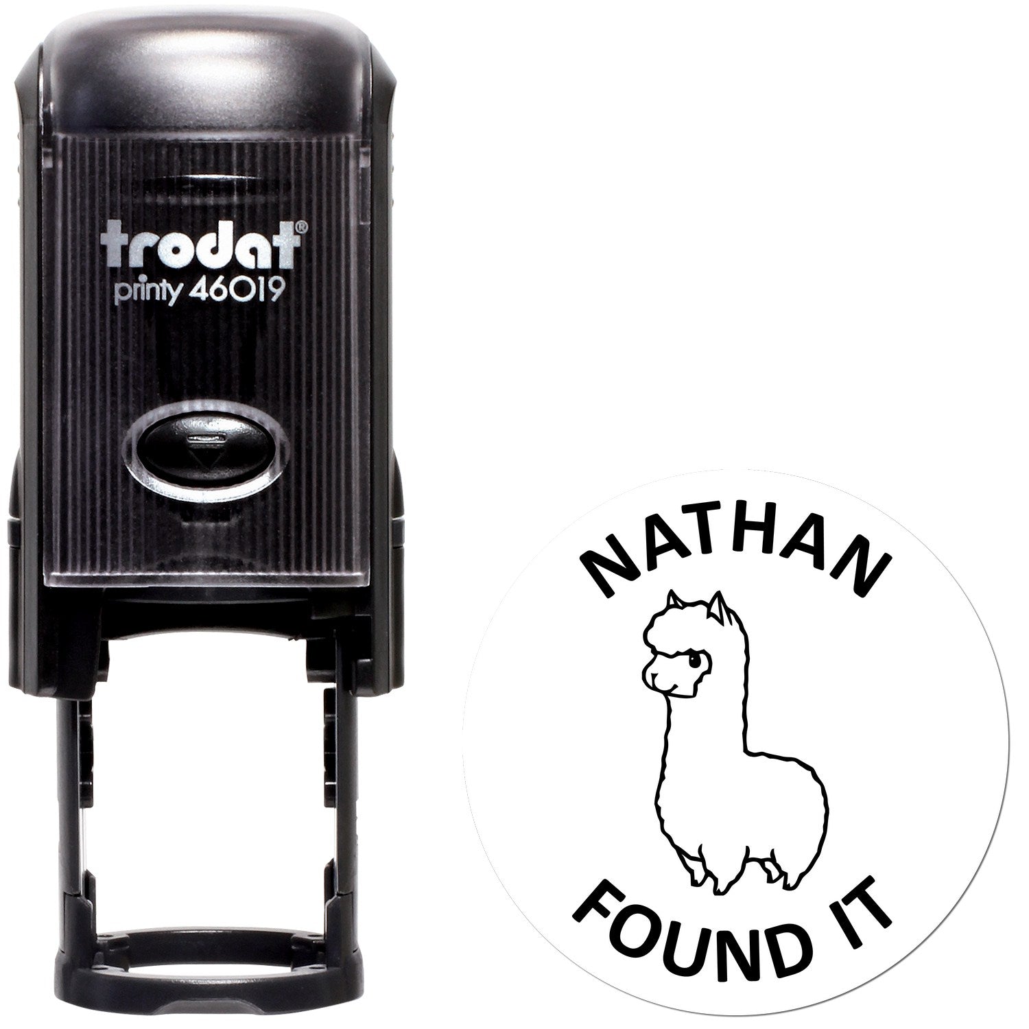 Self-Inking Llama Treasure Tracker Geocaching Log Stamp - Engineer Seal Stamps