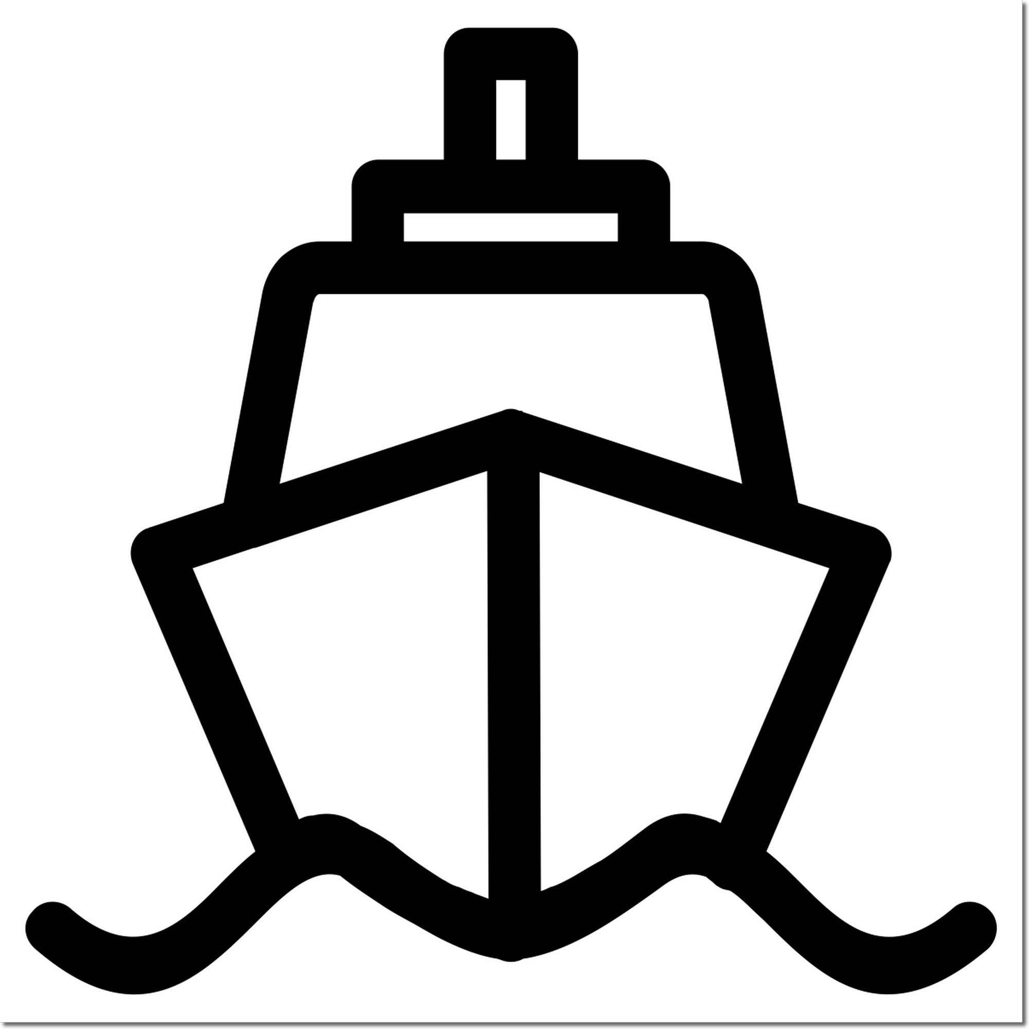 ESS Wood Handle Ships Away Repeat Customer Rubber Stamp with black ink imprint for loyalty and customer appreciation.
