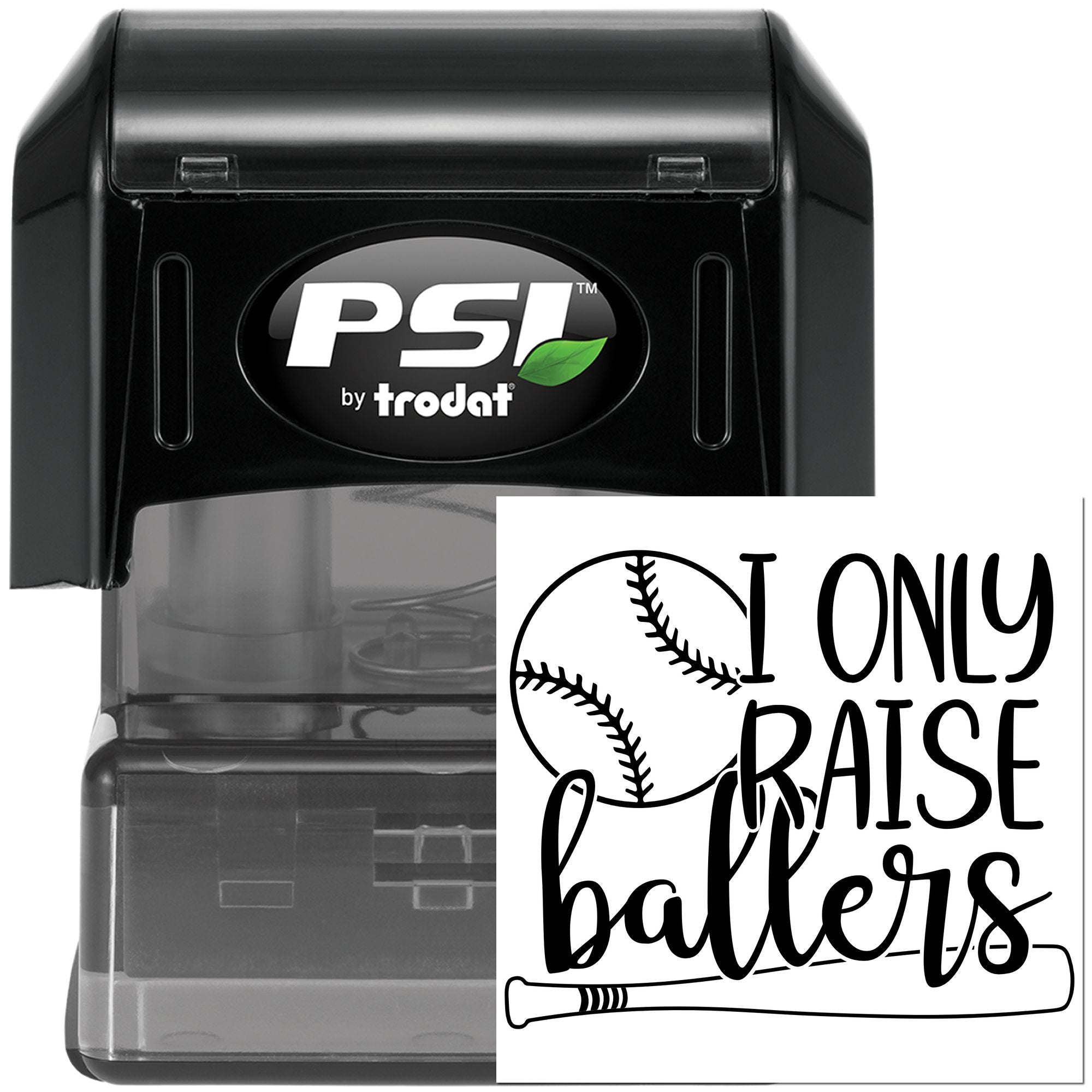 Pre-Inked I Raise Batters Favor Tag Stamp