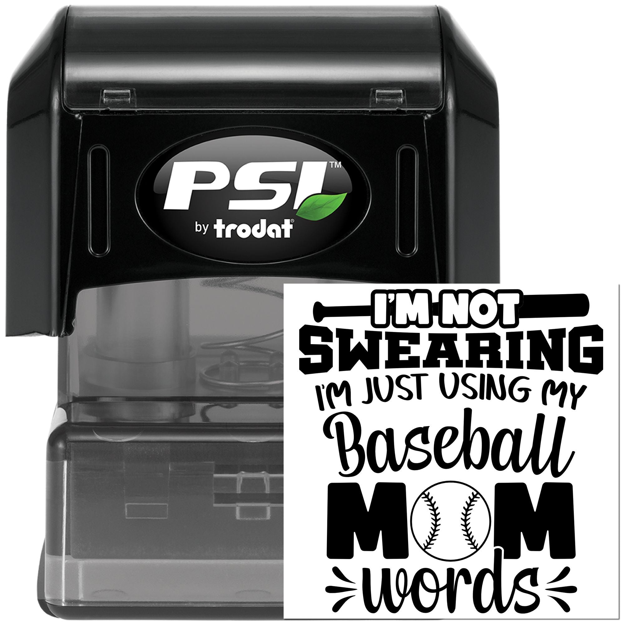 Pre-Inked Baseball Mom Words Party Favor Stamp