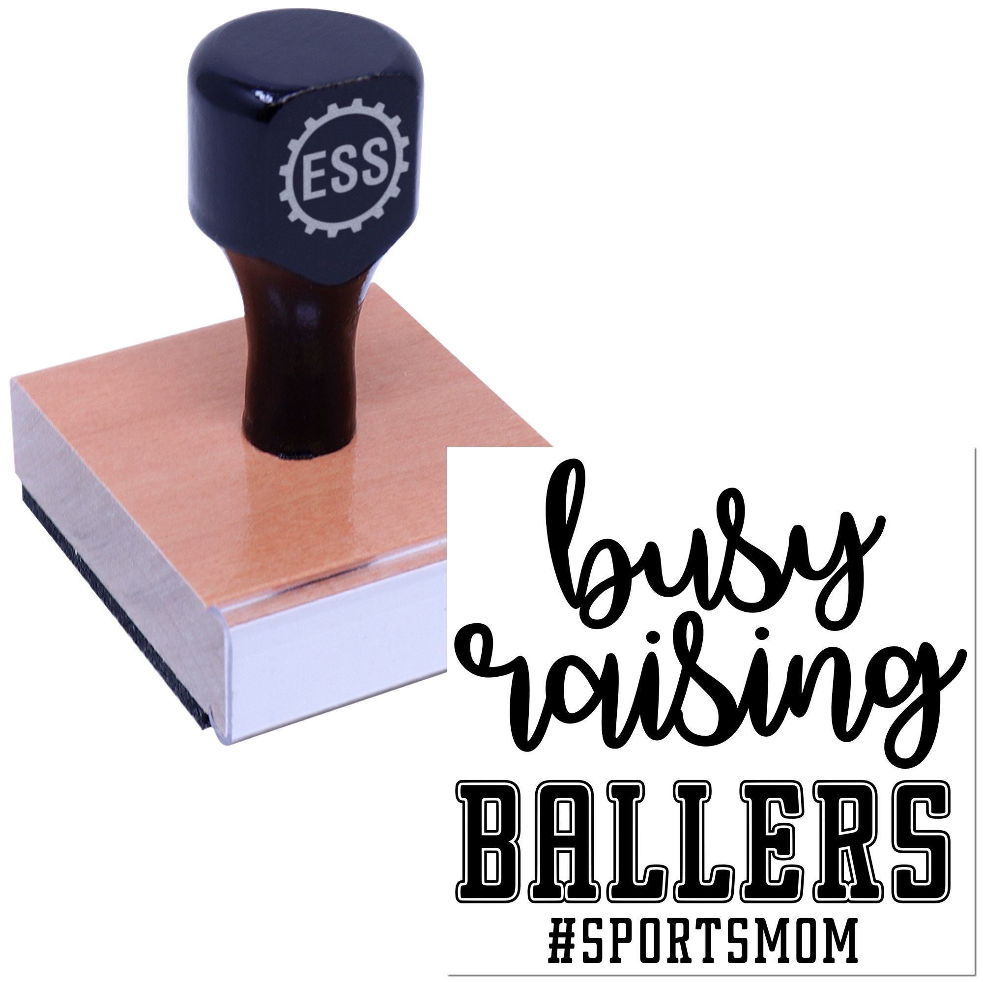 Busy Raising Ballers Crafting Rubber Stamp