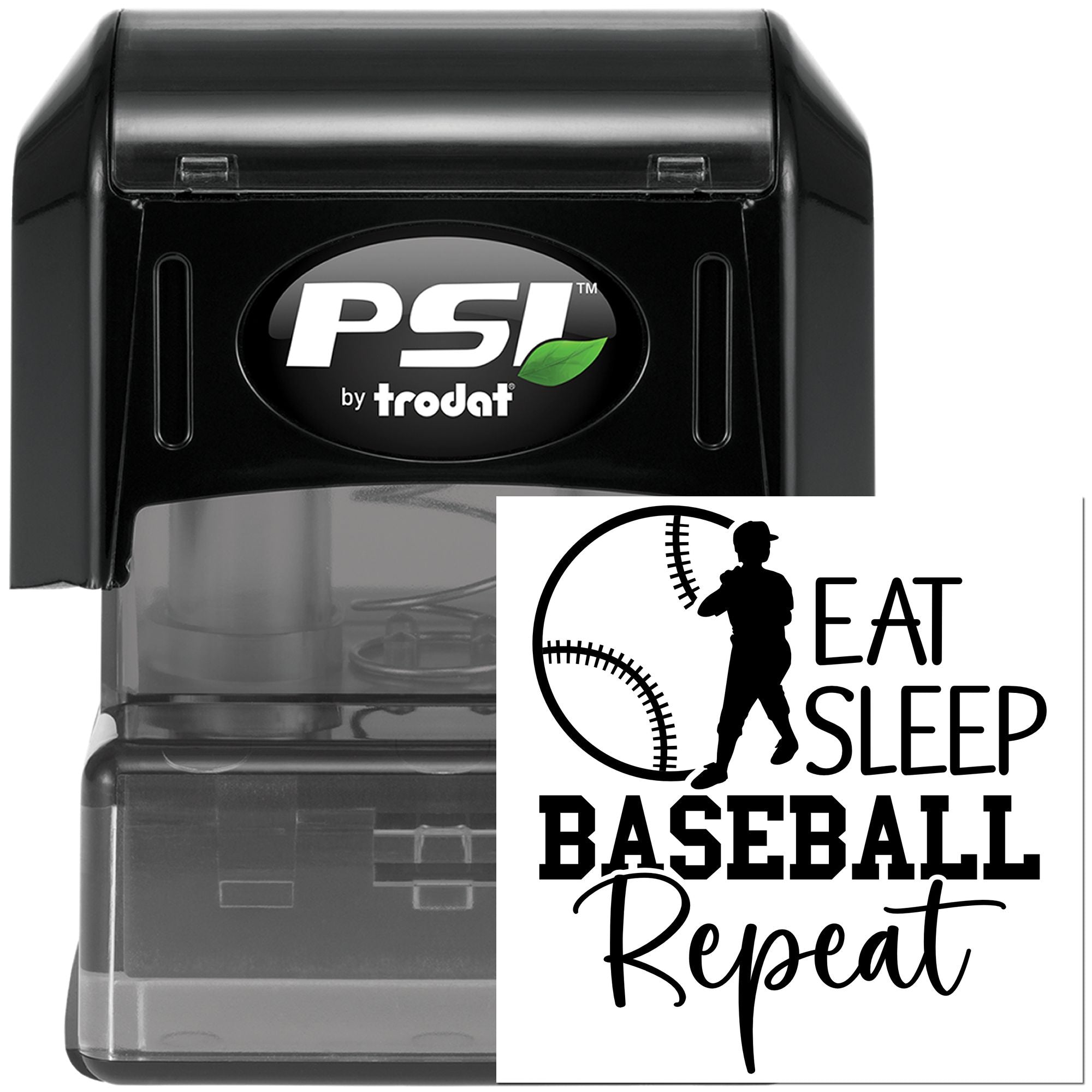 Pre-Inked Eat Sleep Baseball Scrapbook Stamp