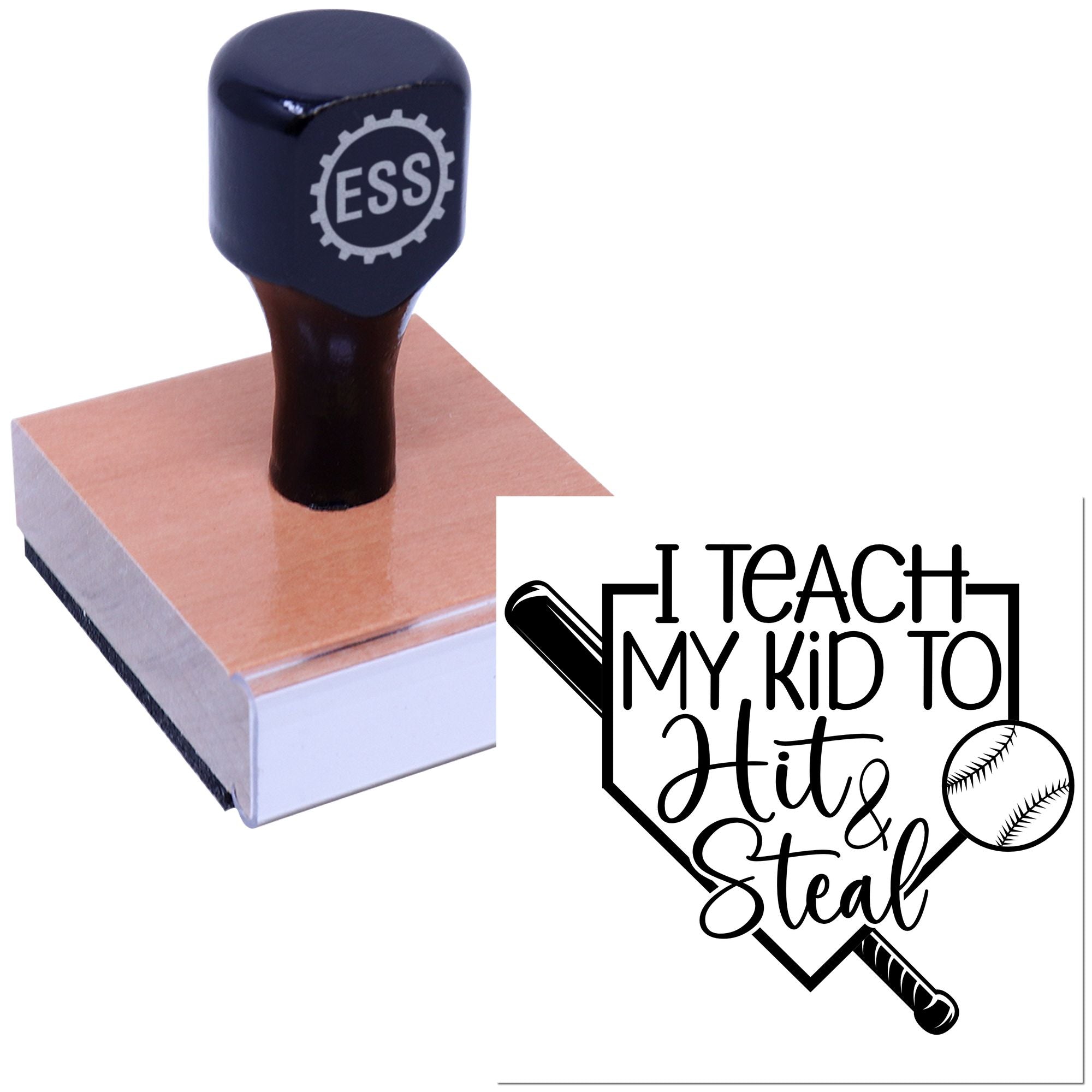 Home Plate Hustle Papercraft Rubber Stamp