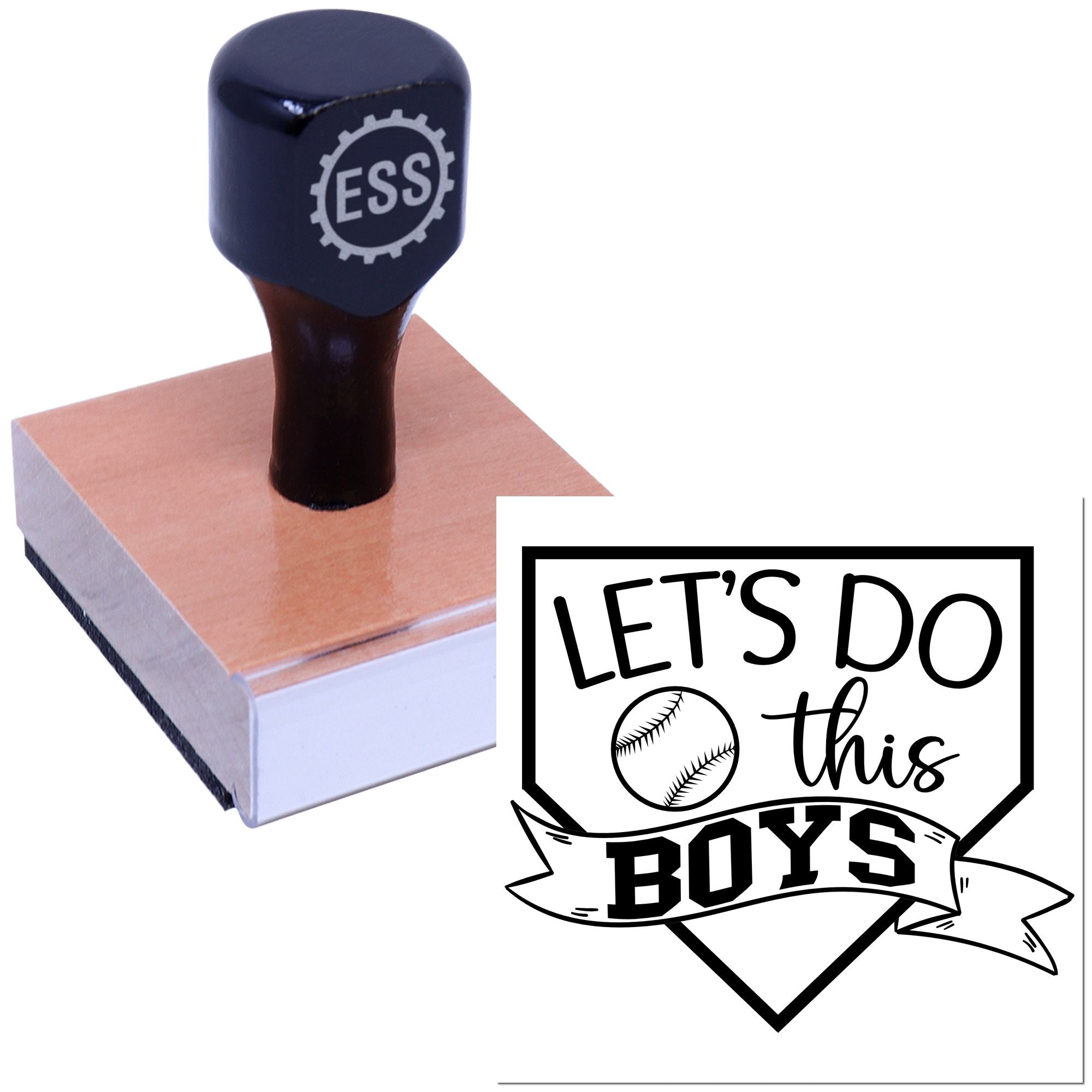 Let's Play Ball Journaling Rubber Stamp