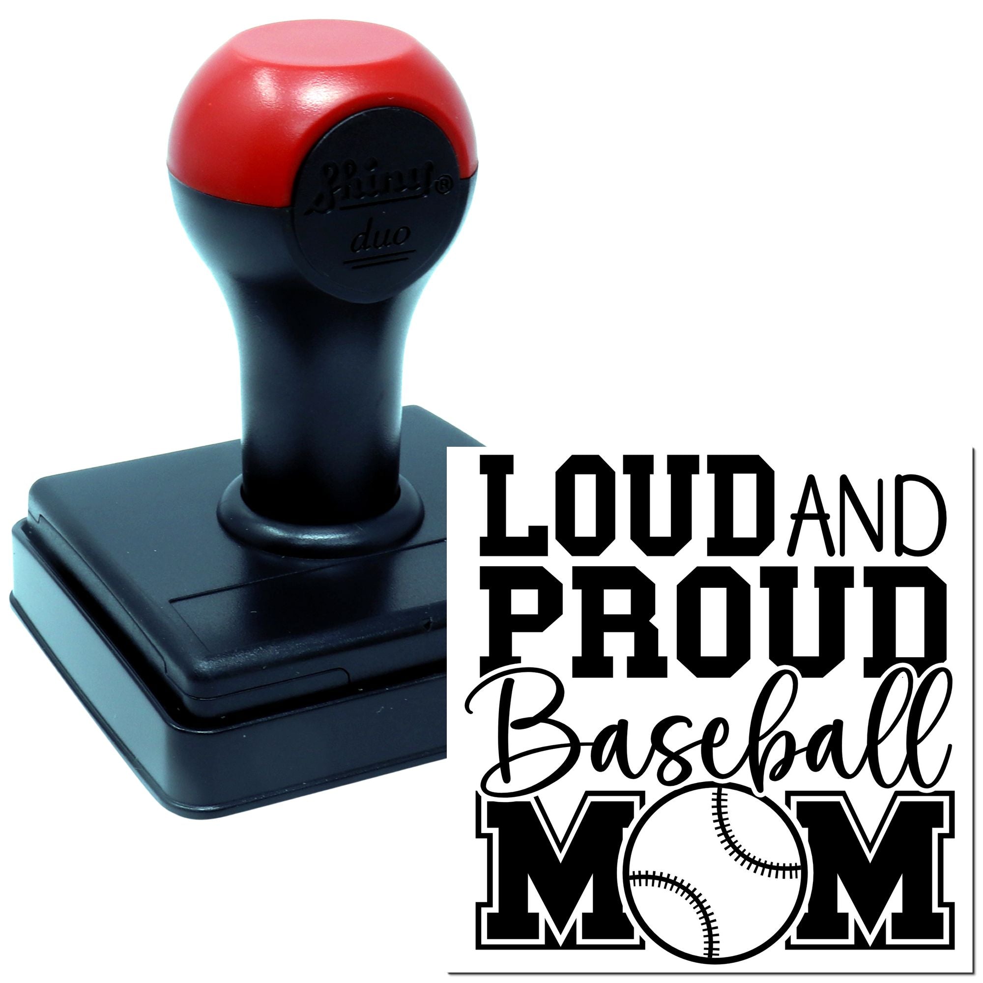 Duo Proud Baseball Mom Celebration Design Hand Stamp