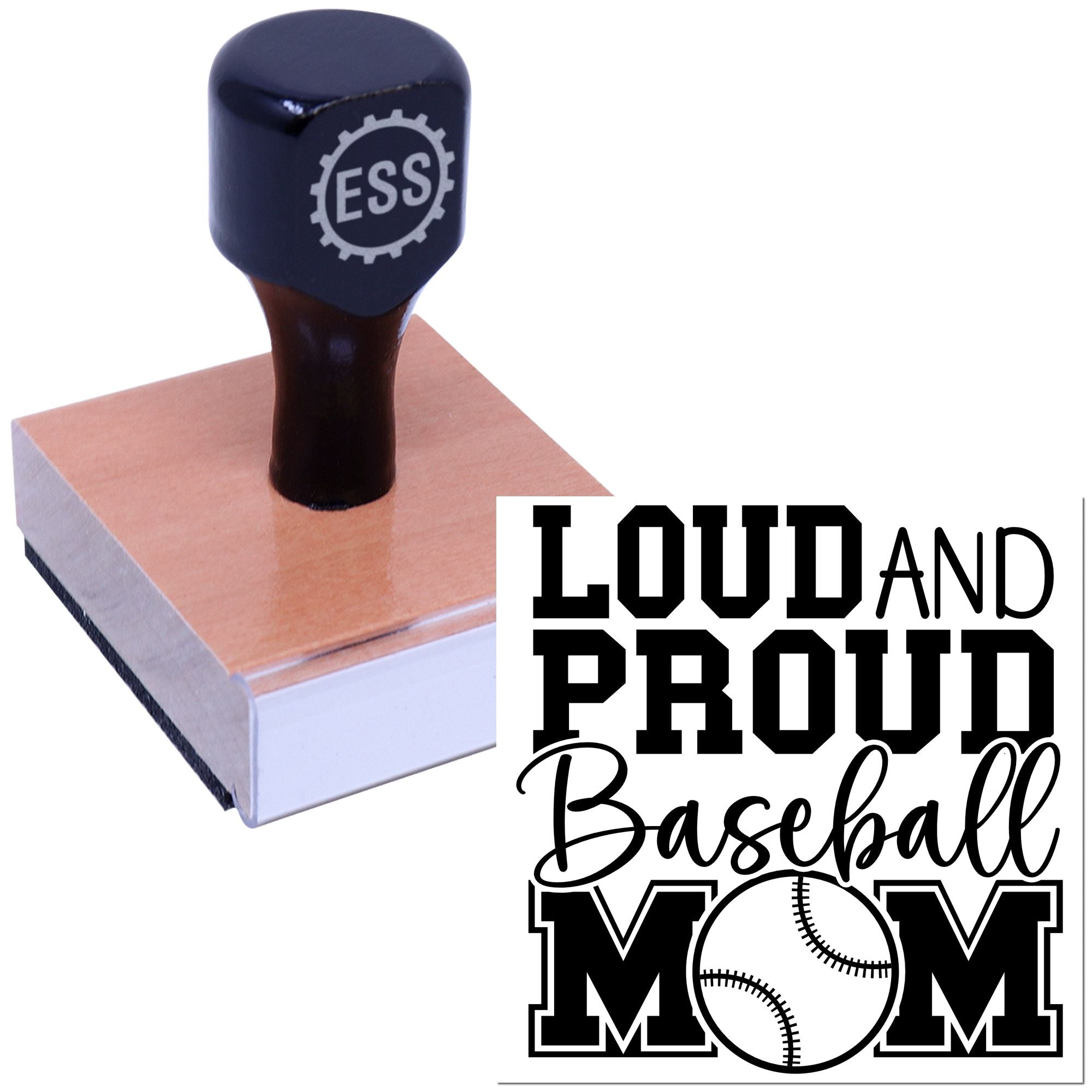 Proud Baseball Mom Greeting Card Rubber Stamp
