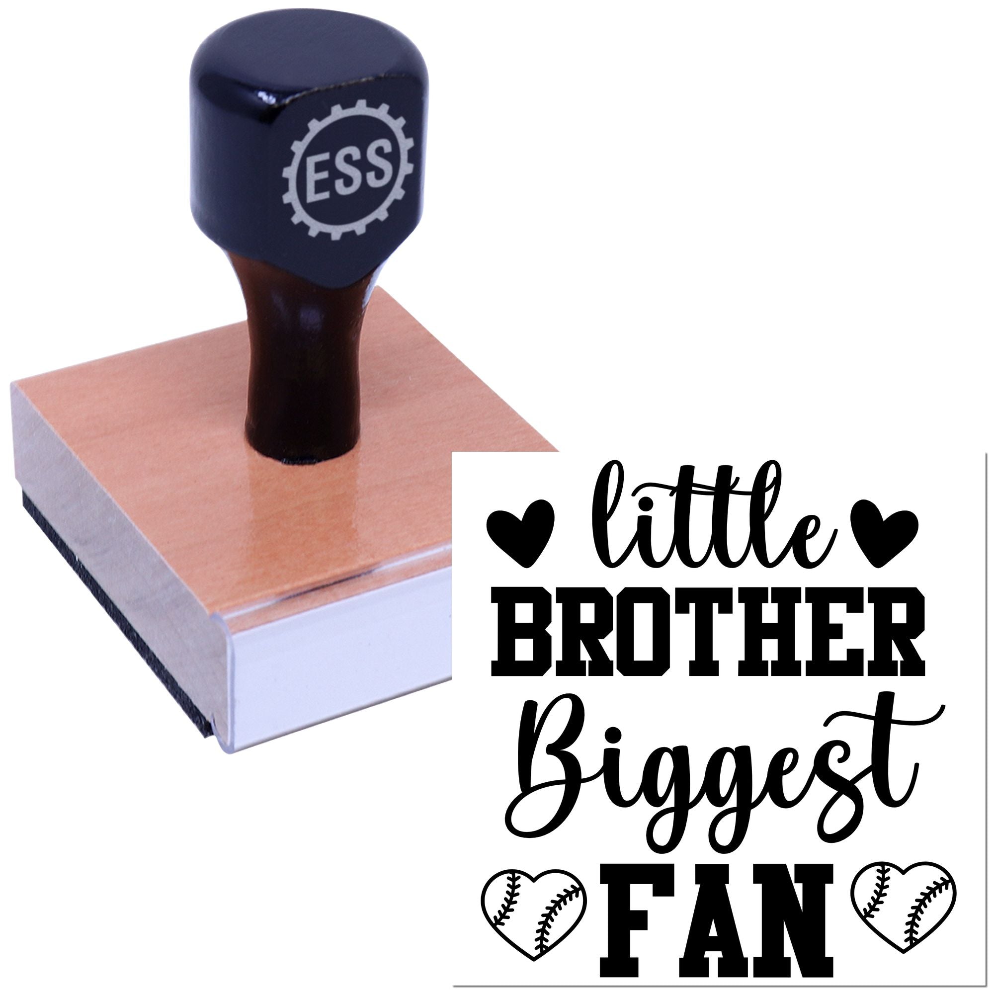 Little Baseball Fan Mini Card Rubber Stamp