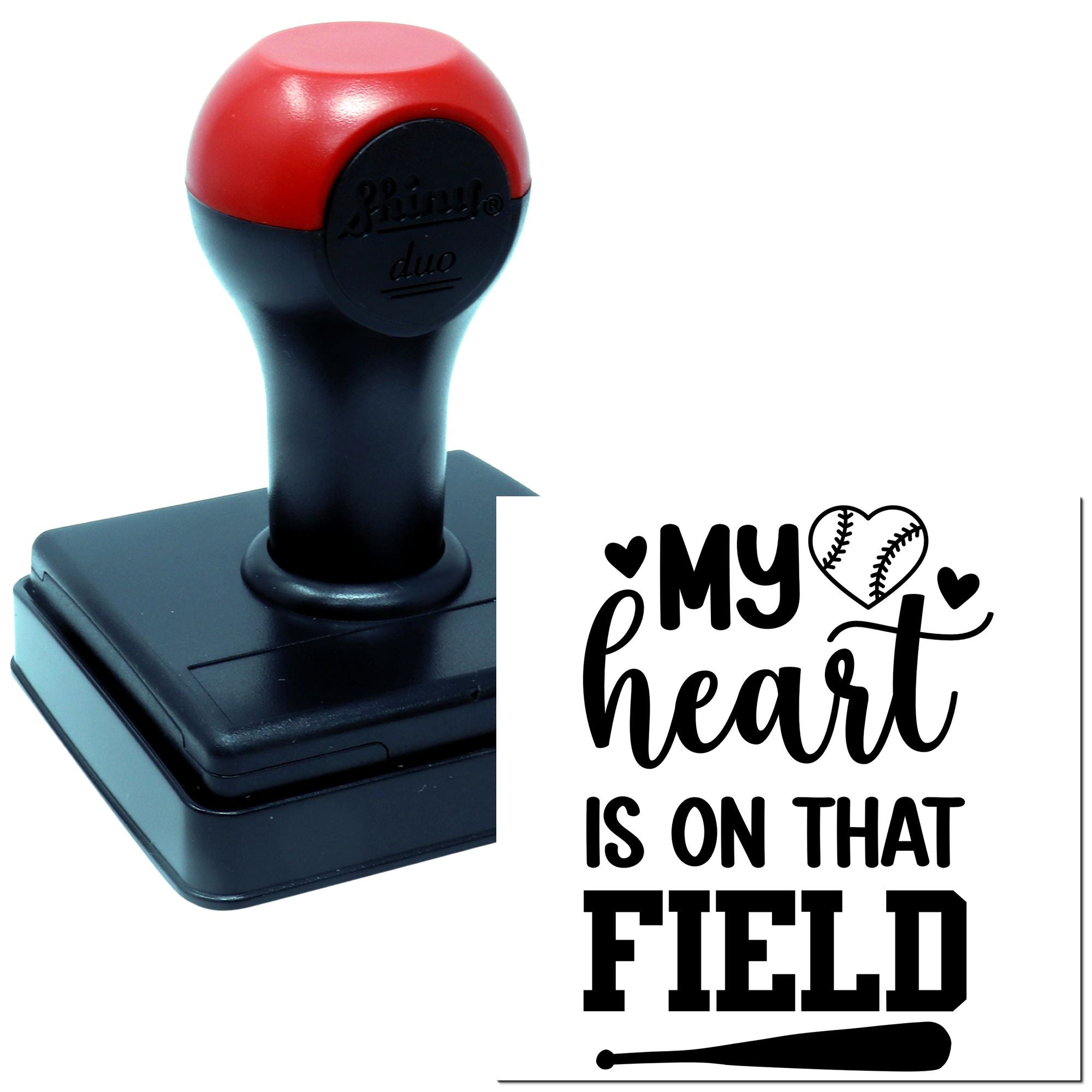 Duo Heart On That Baseball Field Hand Stamp
