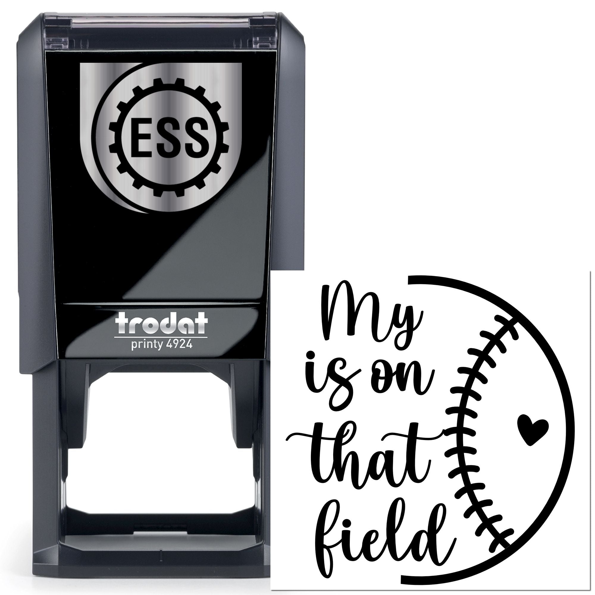 Self-Inking Baseball Field Favor Tag Stamp