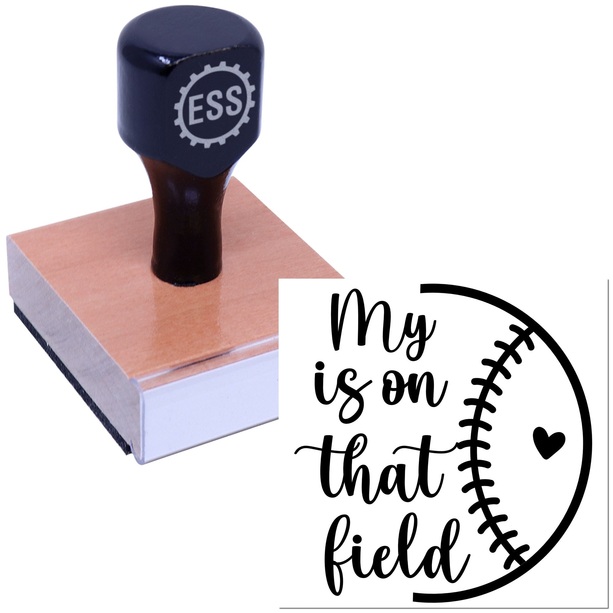 Field Heart Passion Place Card Rubber Stamp
