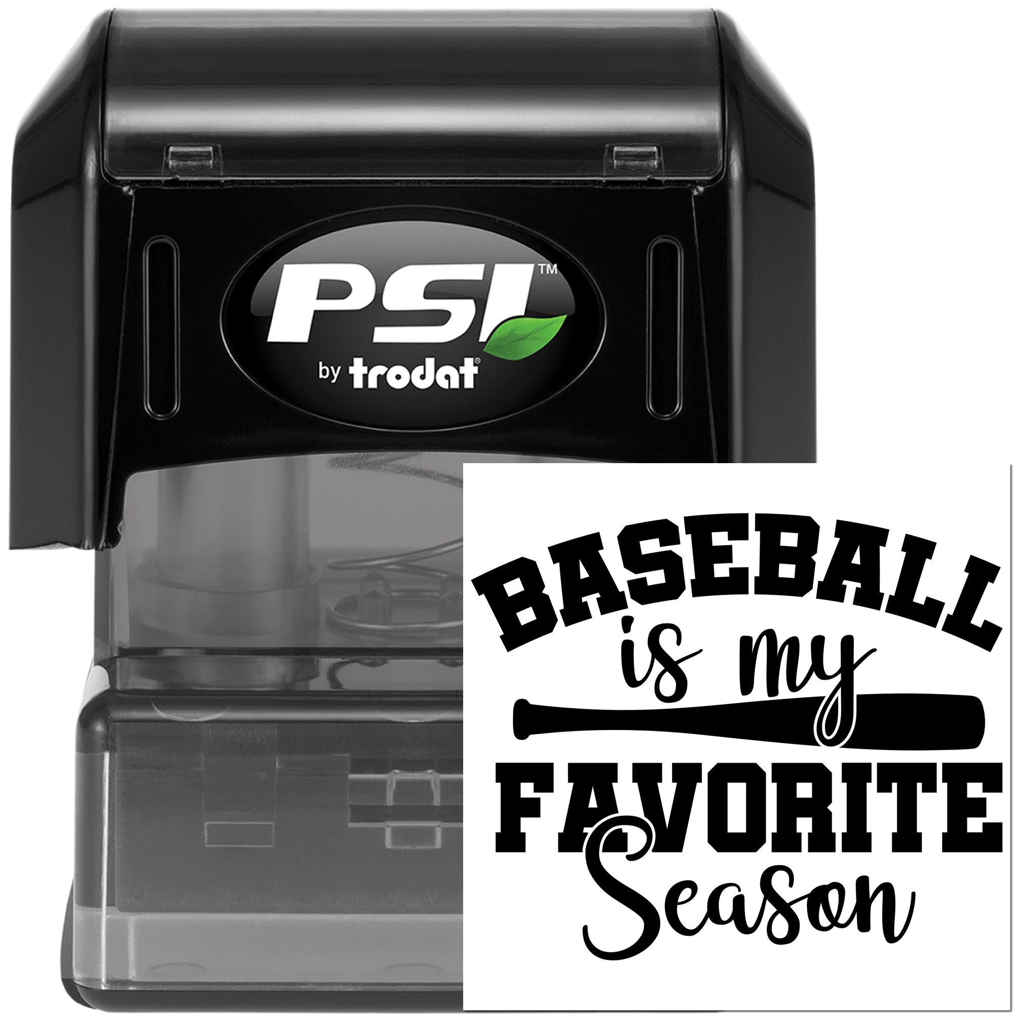 Pre-Inked Baseball Favorite Season Place Card Stamp
