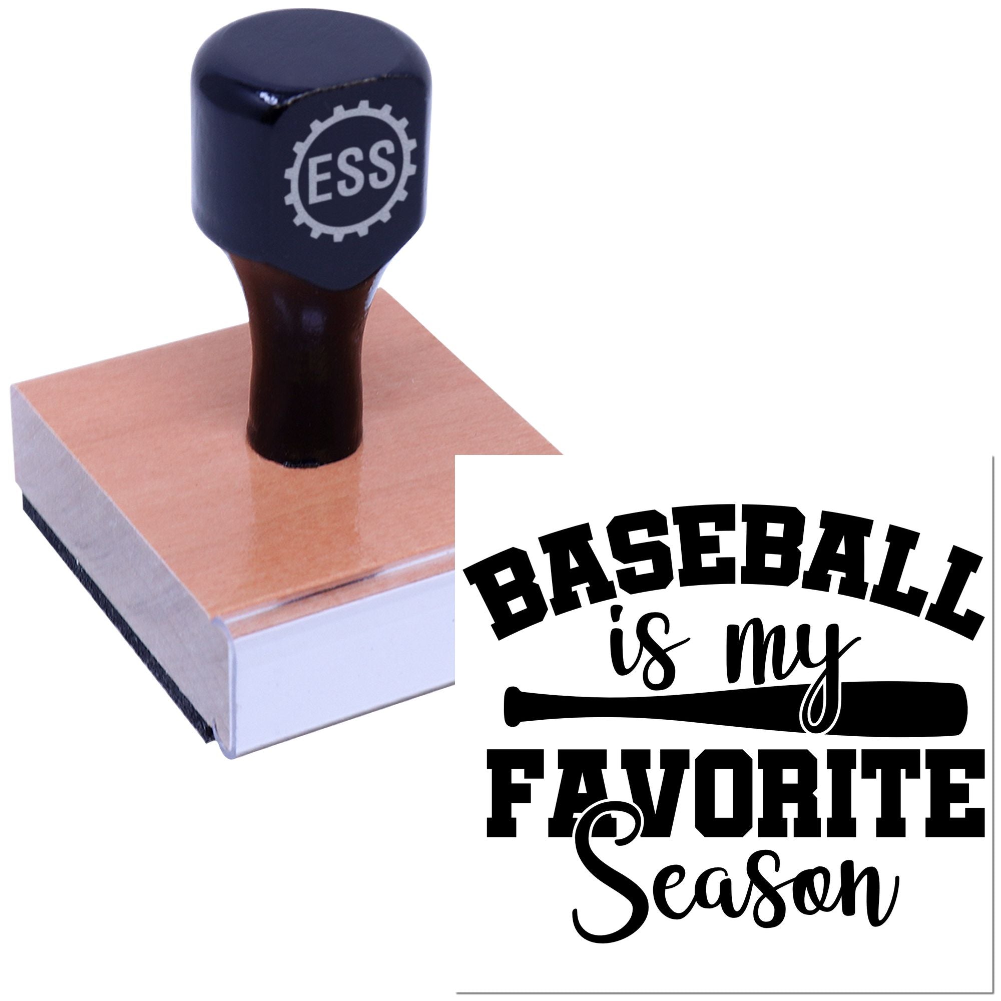 Baseball Season Bliss Scrapbook Rubber Stamp