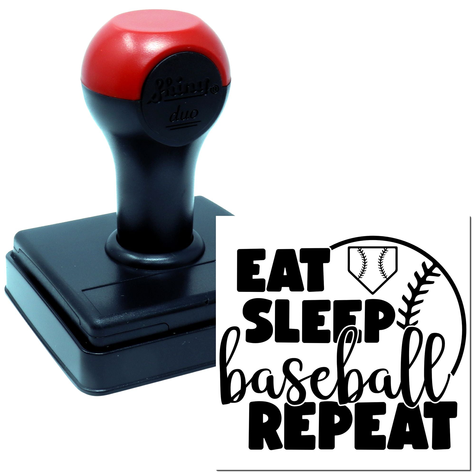 Duo Eat Sleep Baseball Repeat Team Spirit Hand Stamp
