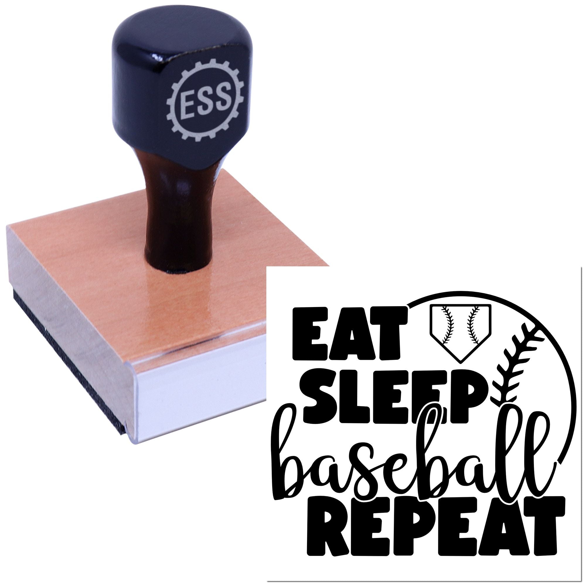 Play Ball Cycle Scrapbooking Rubber Stamp