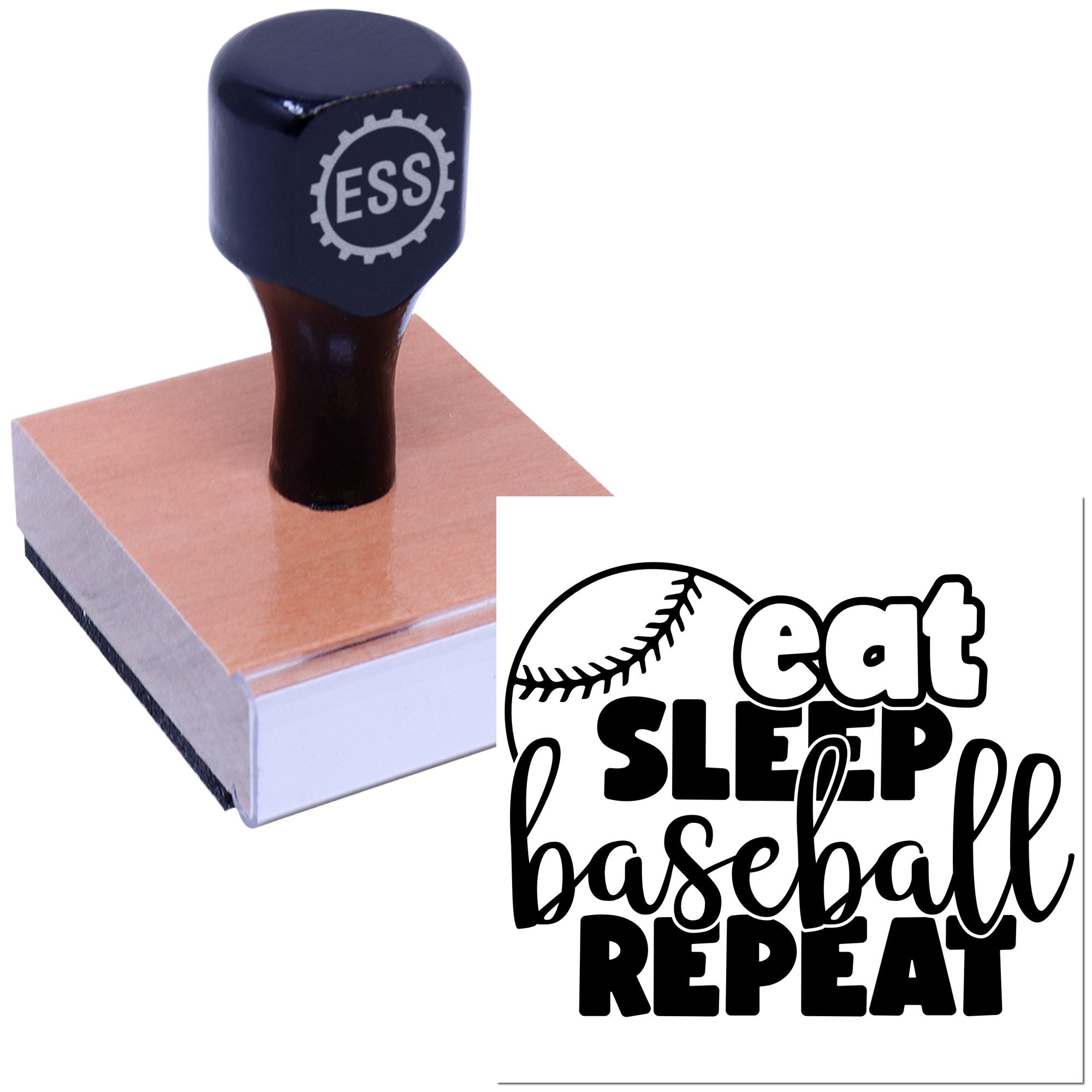 Eat Sleep Baseball Crafting Rubber Stamp