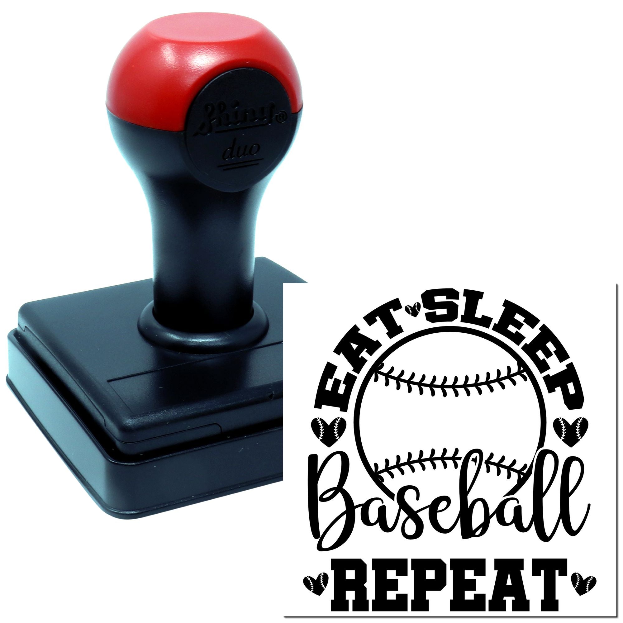 Duo Eat Sleep Baseball Repeat With Love Hand Stamp