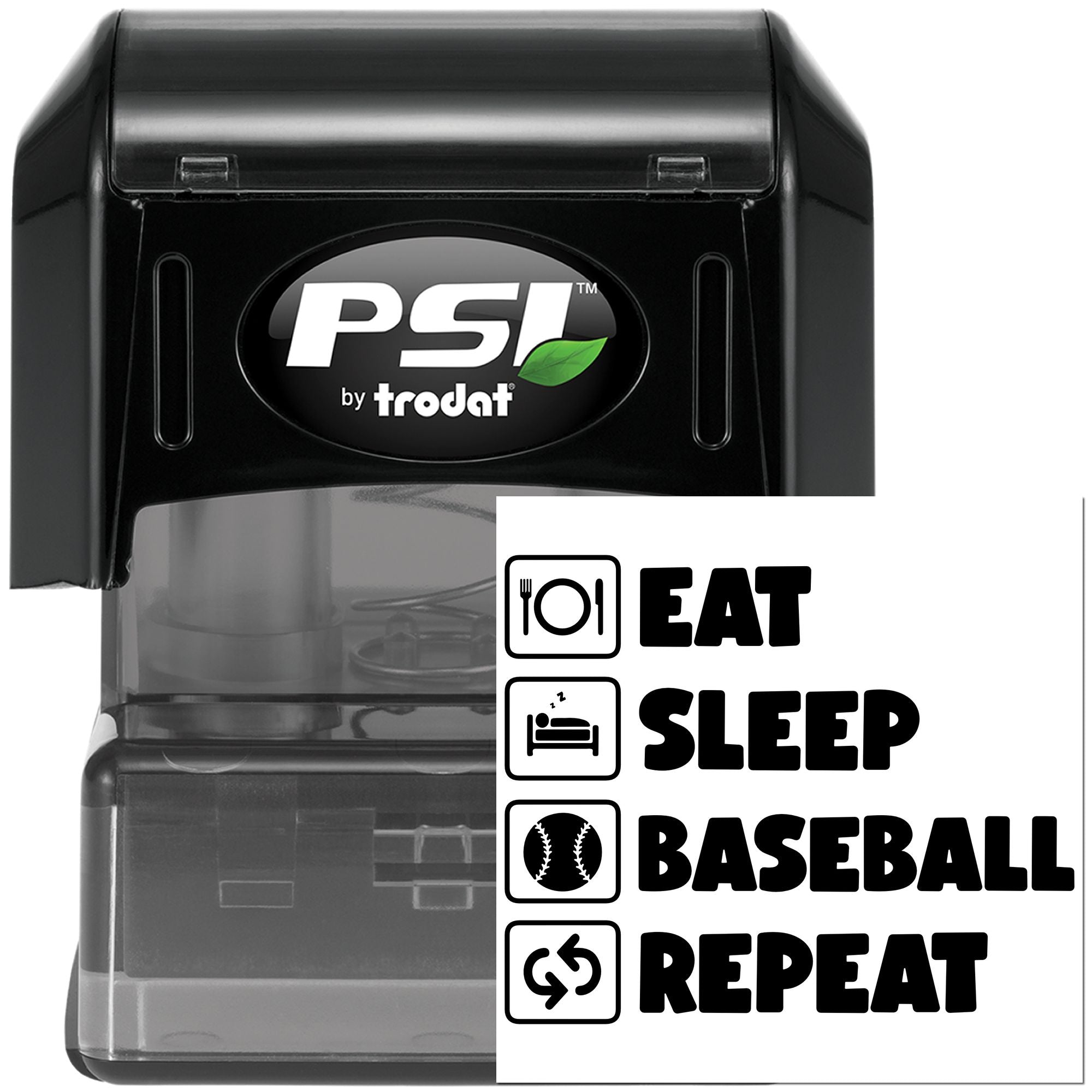 Pre-Inked Eat Sleep Baseball Scrapbooking Stamp