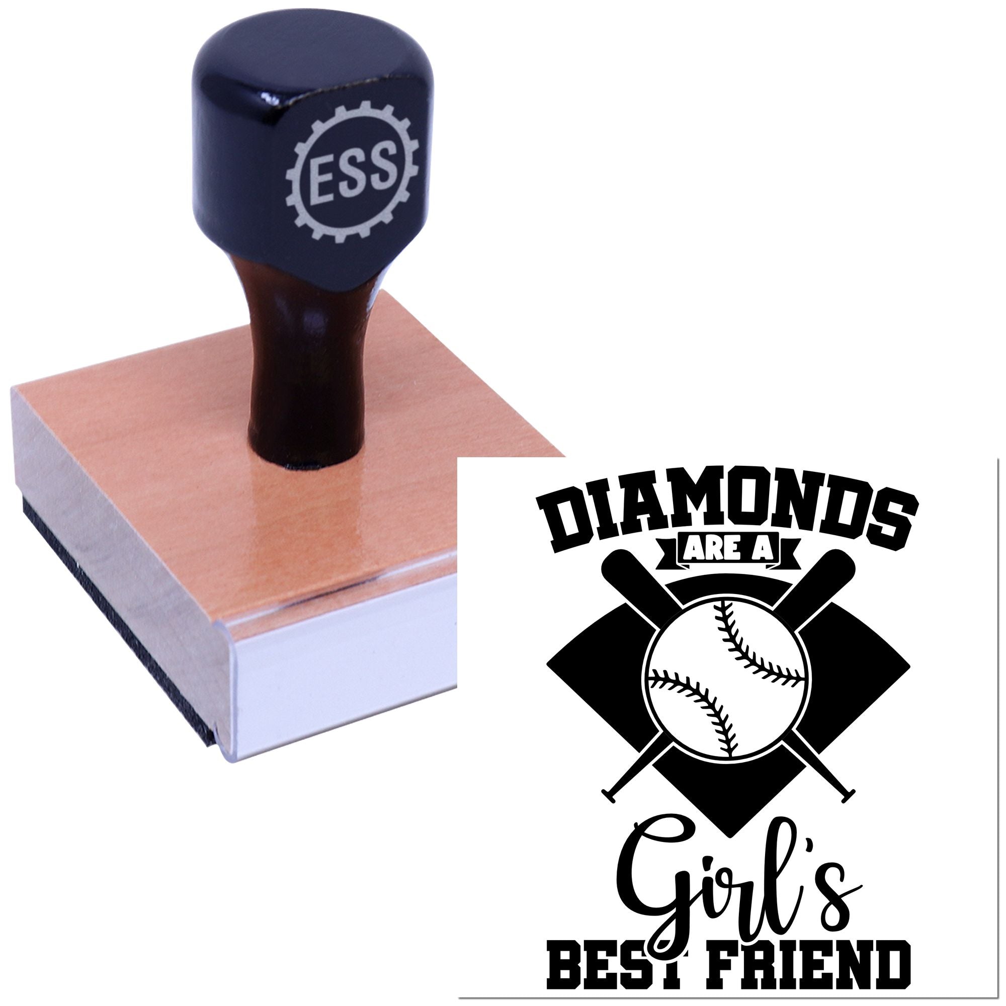 Diamond Baseball Dream Cardmaking Rubber Stamp