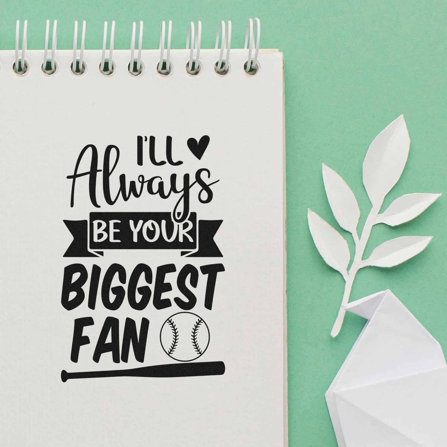 Forever Baseball Fan Greeting Card Rubber Stamp