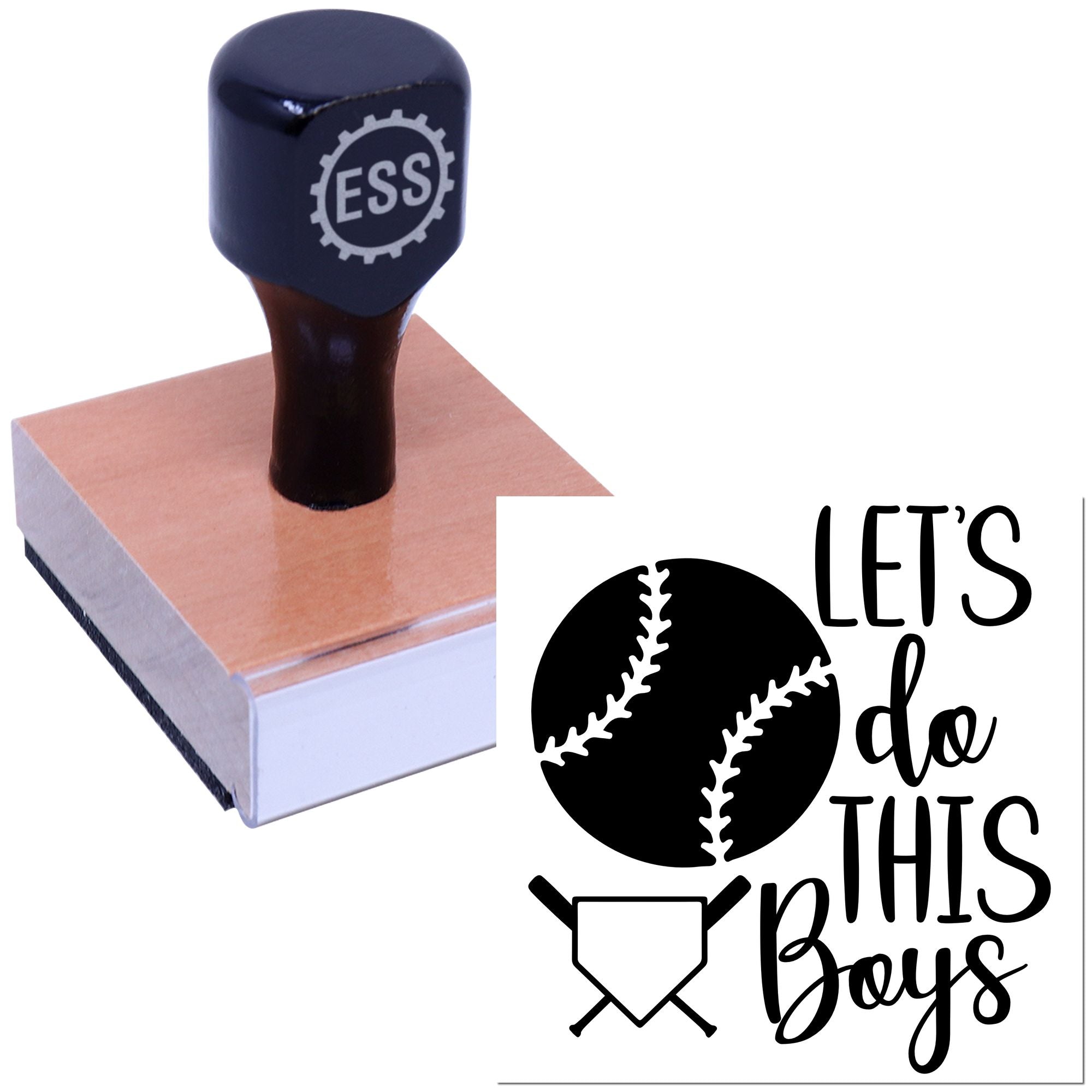 Baseball Team Spirit Postcard Rubber Stamp