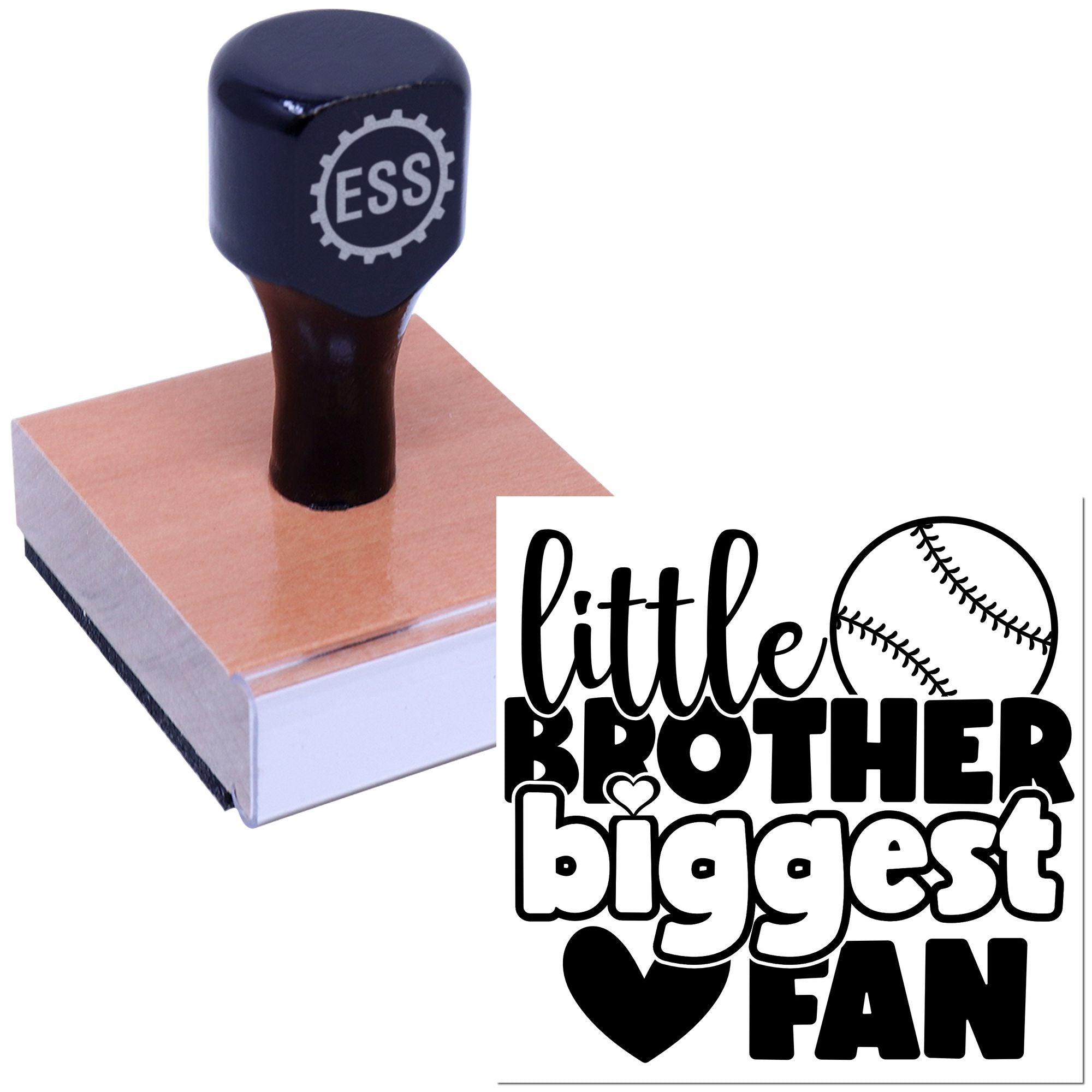 Brother Baseball Love Place Card Rubber Stamp
