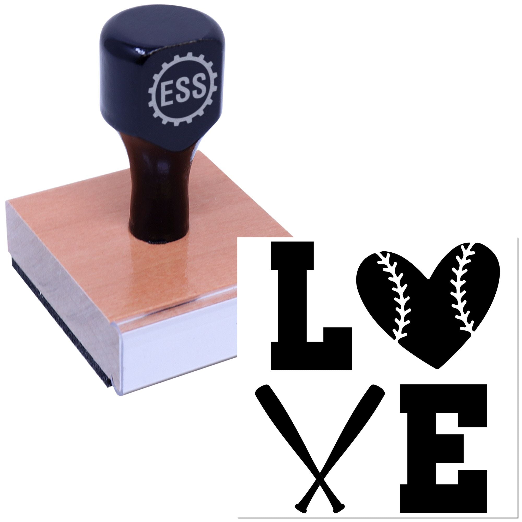 Love Baseball Bats Scrapbooking Rubber Stamp