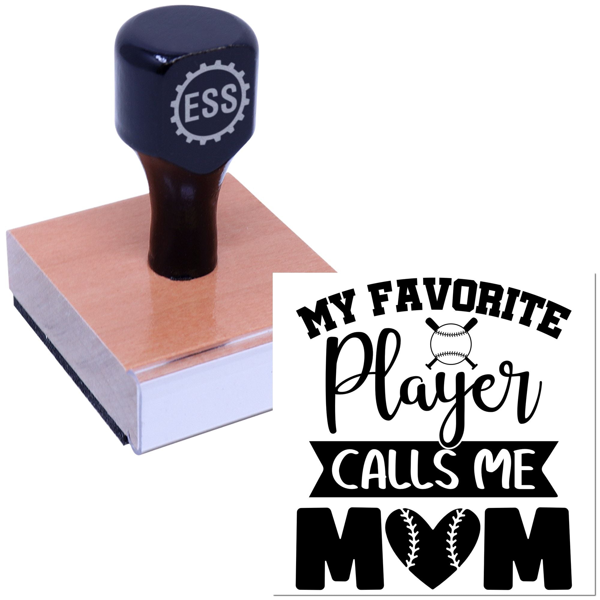 Proud Baseball Mom Card Rubber Stamp