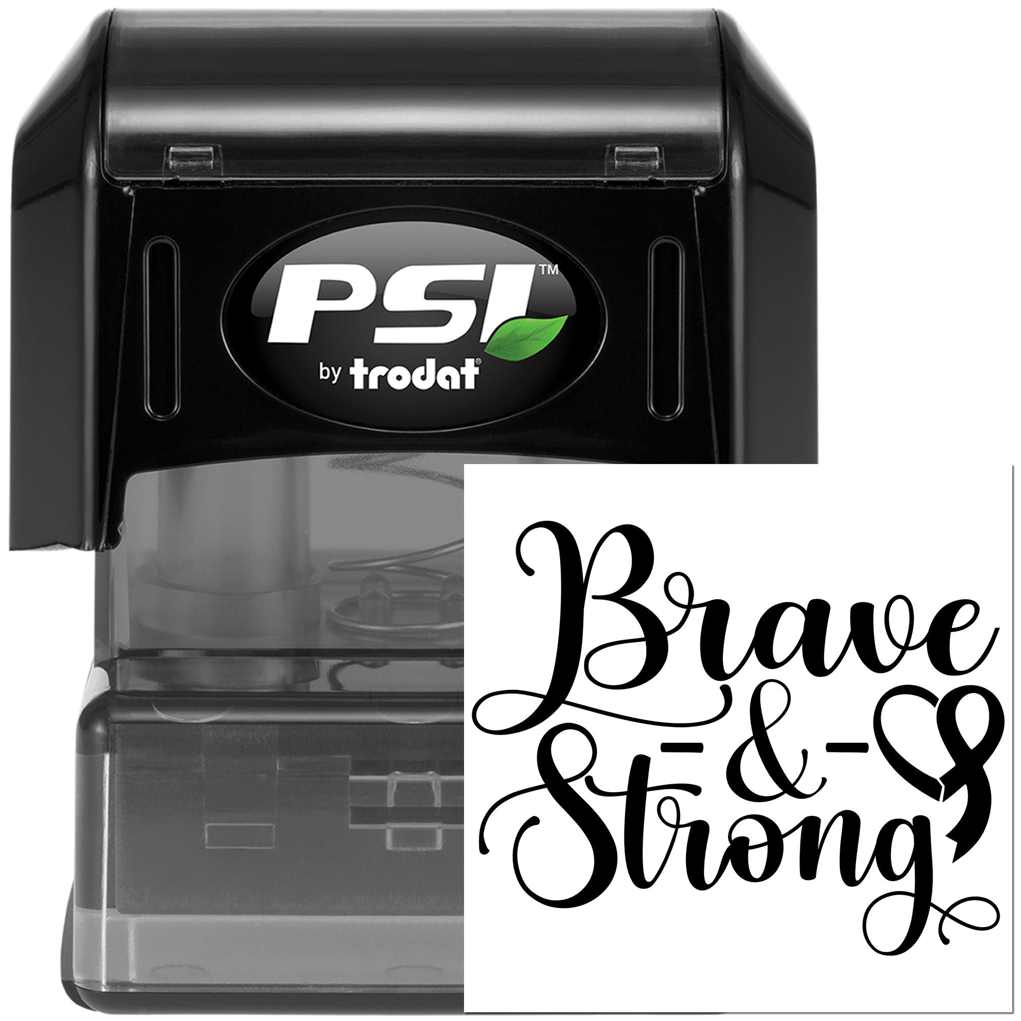 Pre-Inked Brave And Strong Scrapbooking Stamp