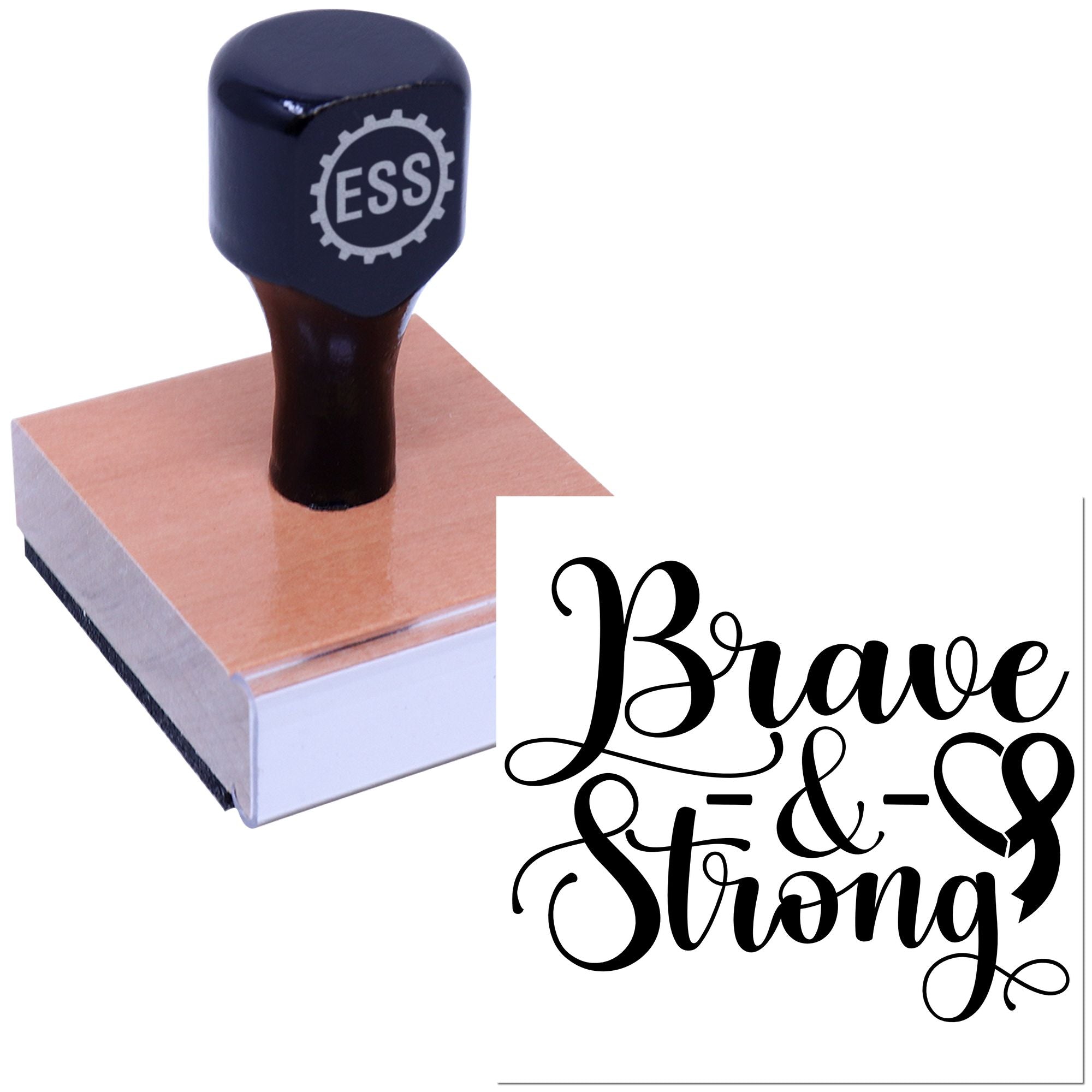 Courage Heart Emblem Card Making Rubber Stamp