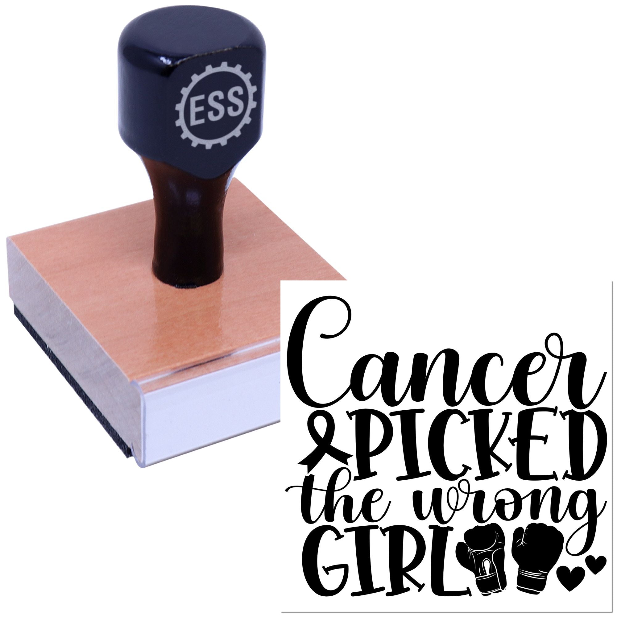 Fearless Cancer Fighter Paper Craft Rubber Stamp