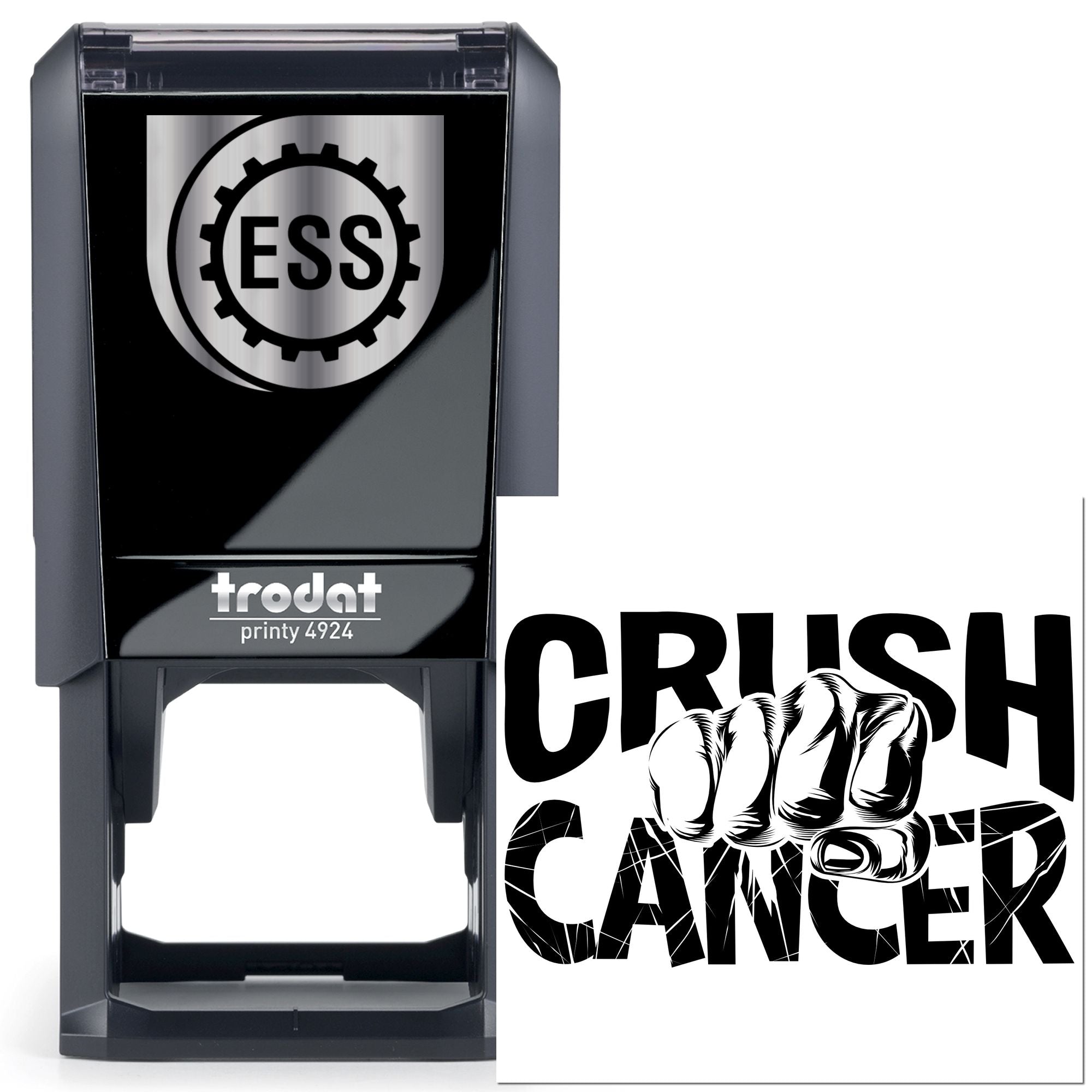 Self-Inking Crush Cancer Handcraft Stamp