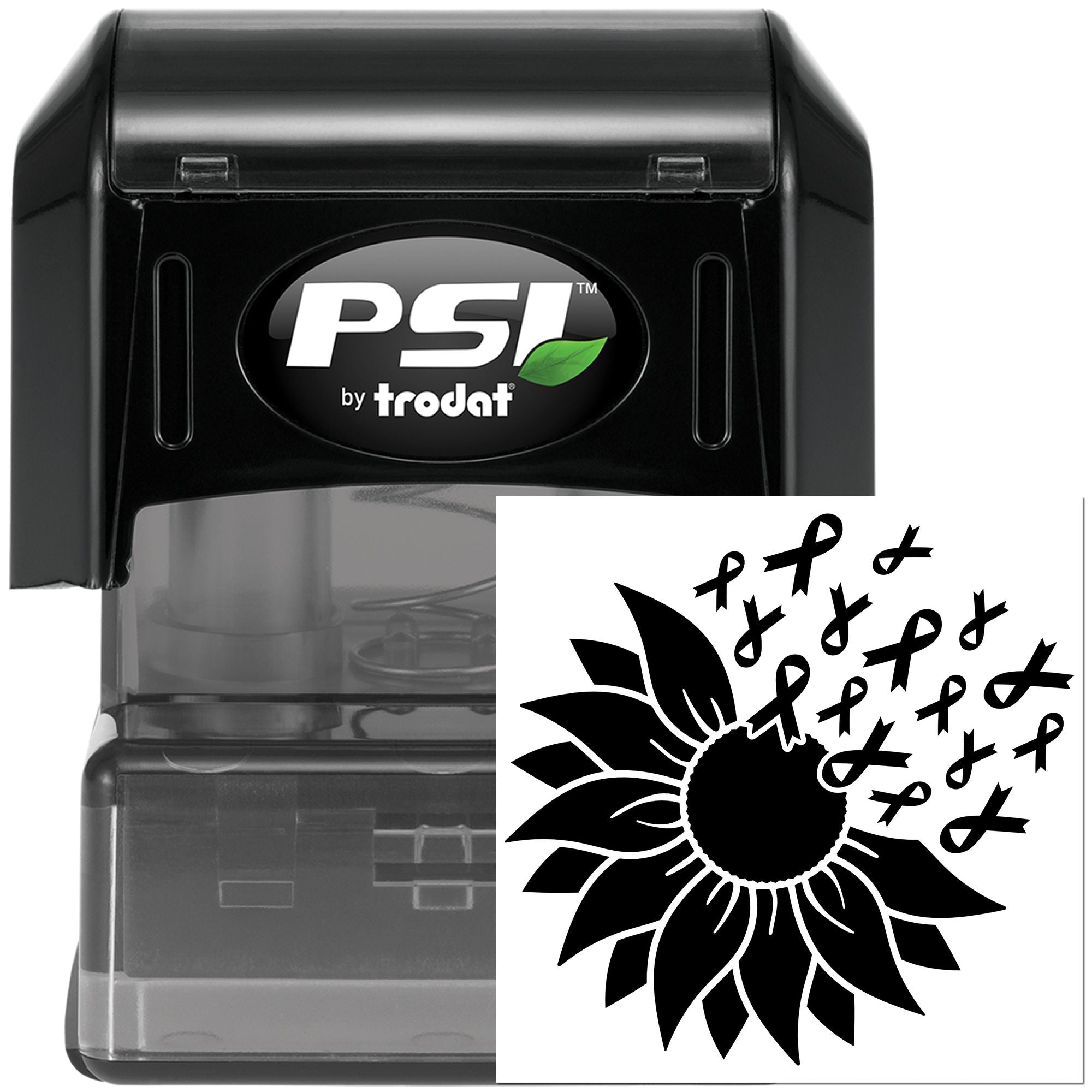 Pre-Inked Sunflower Ribbon Art Cardmaking Stamp