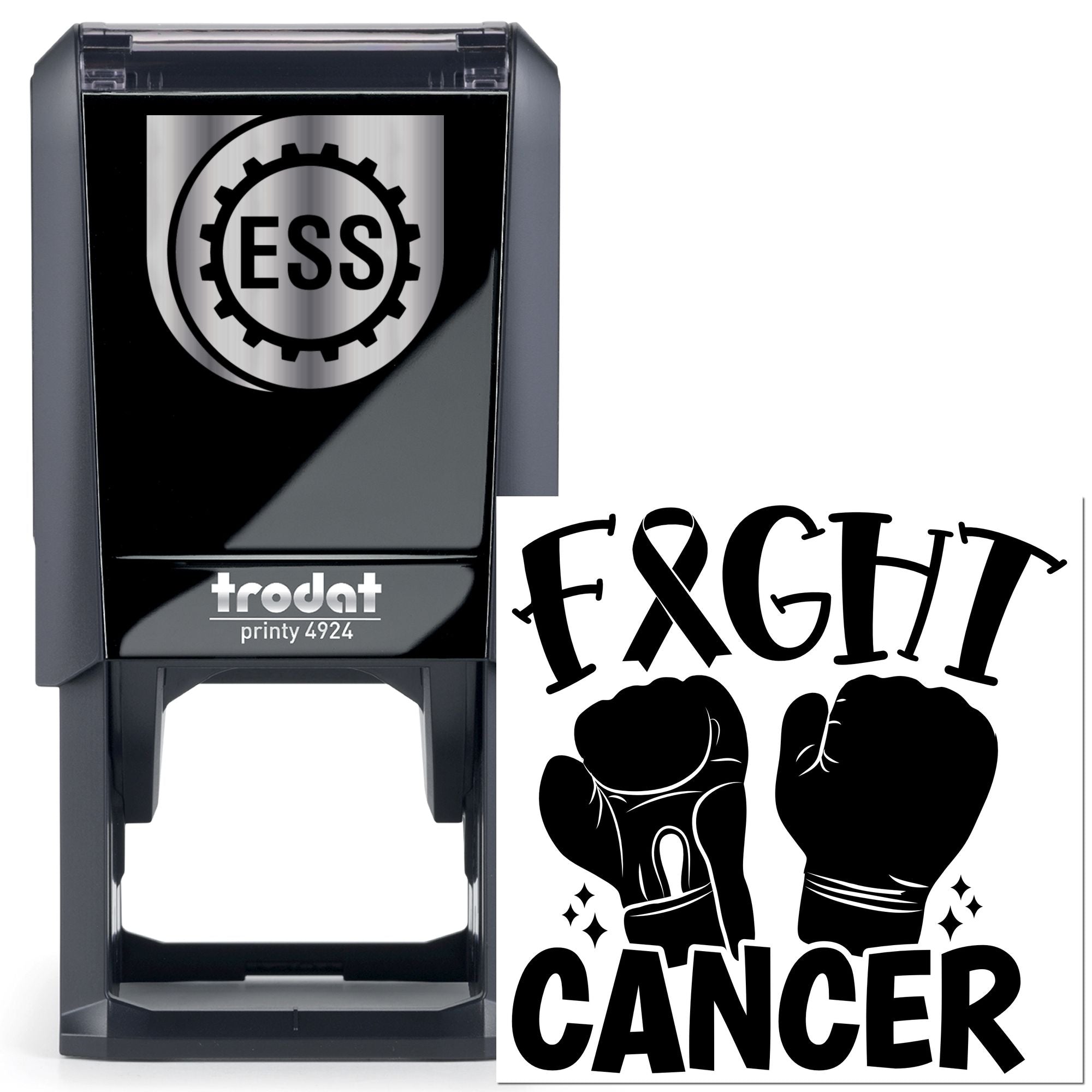 Self-Inking Fight Cancer Mini Card Stamp