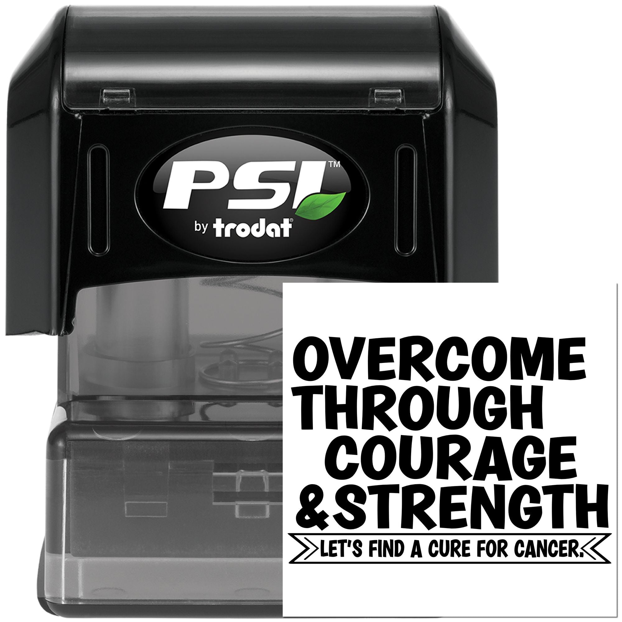 Pre-Inked Cancer Courage Banner Note Card Stamp