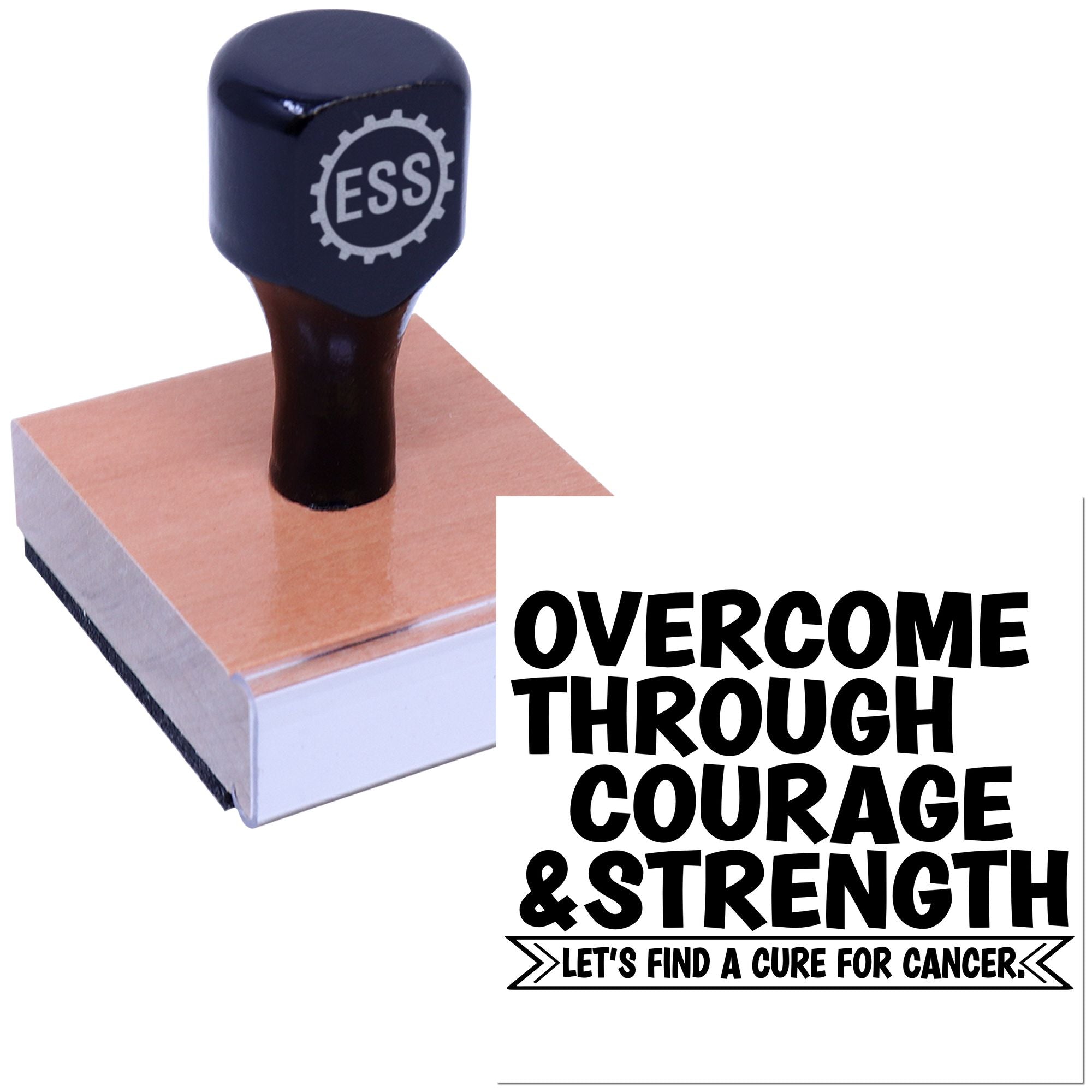 Courage Over Cancer Tag Rubber Stamp