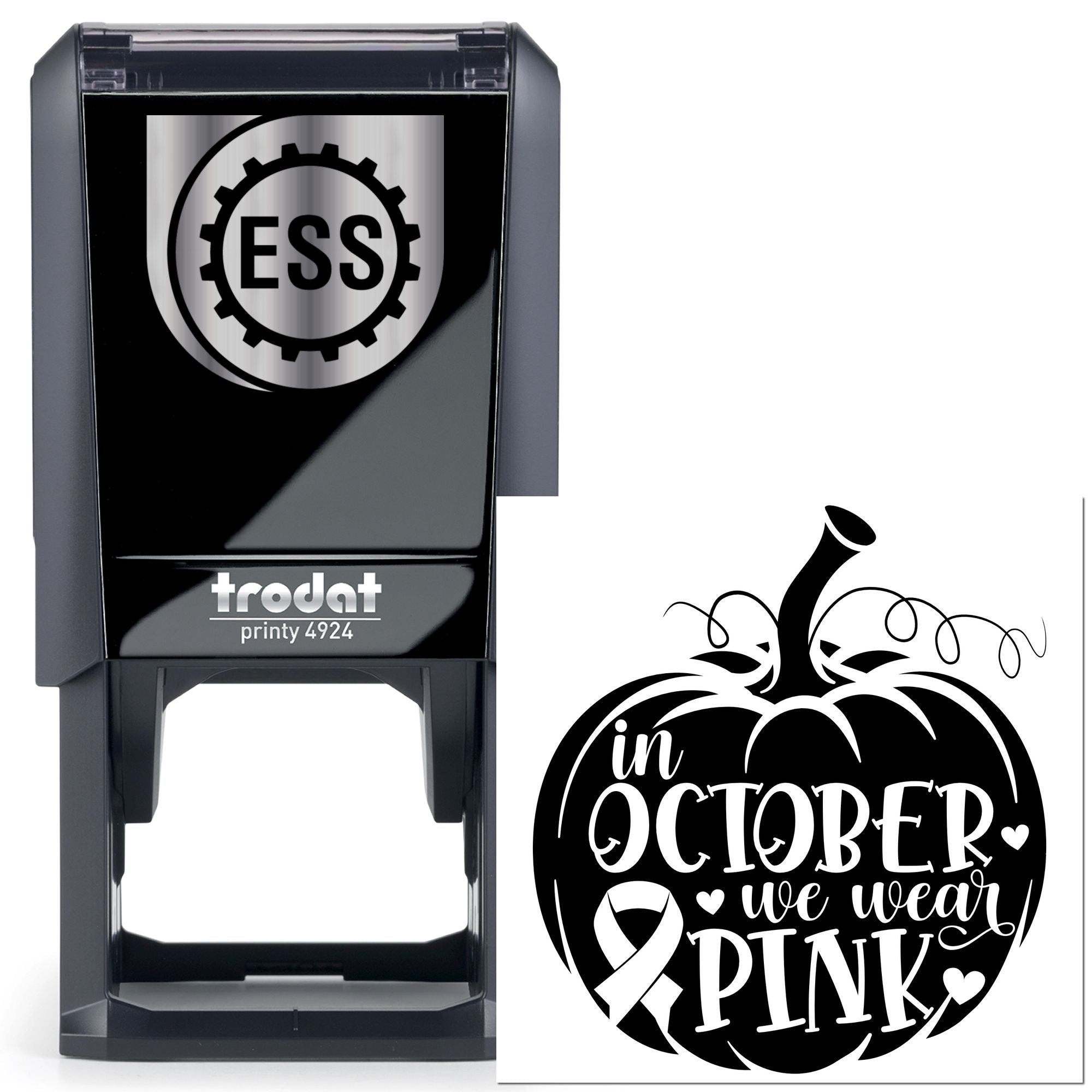 Self-Inking Pink October Party Favor Stamp