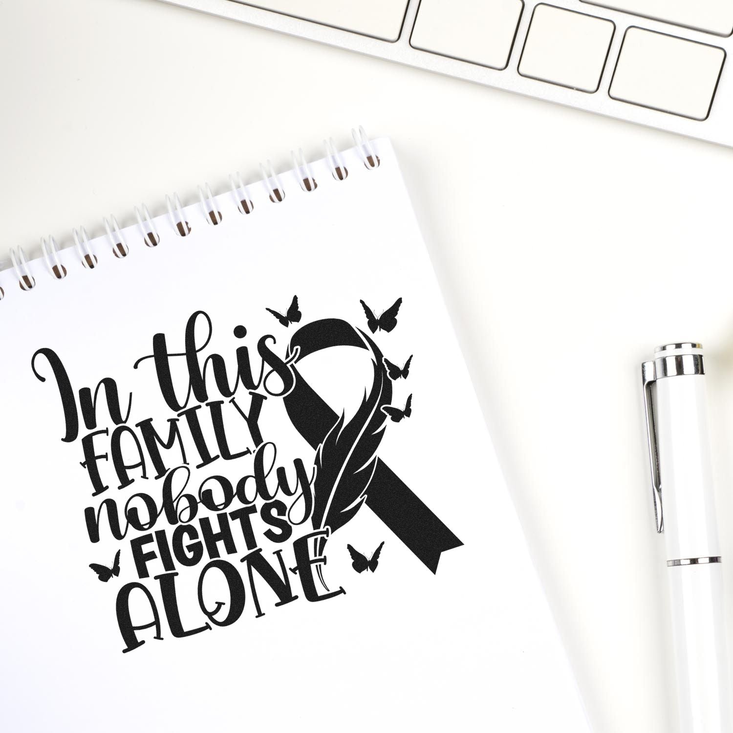 Family Fights Together Scrapbook Rubber Stamp