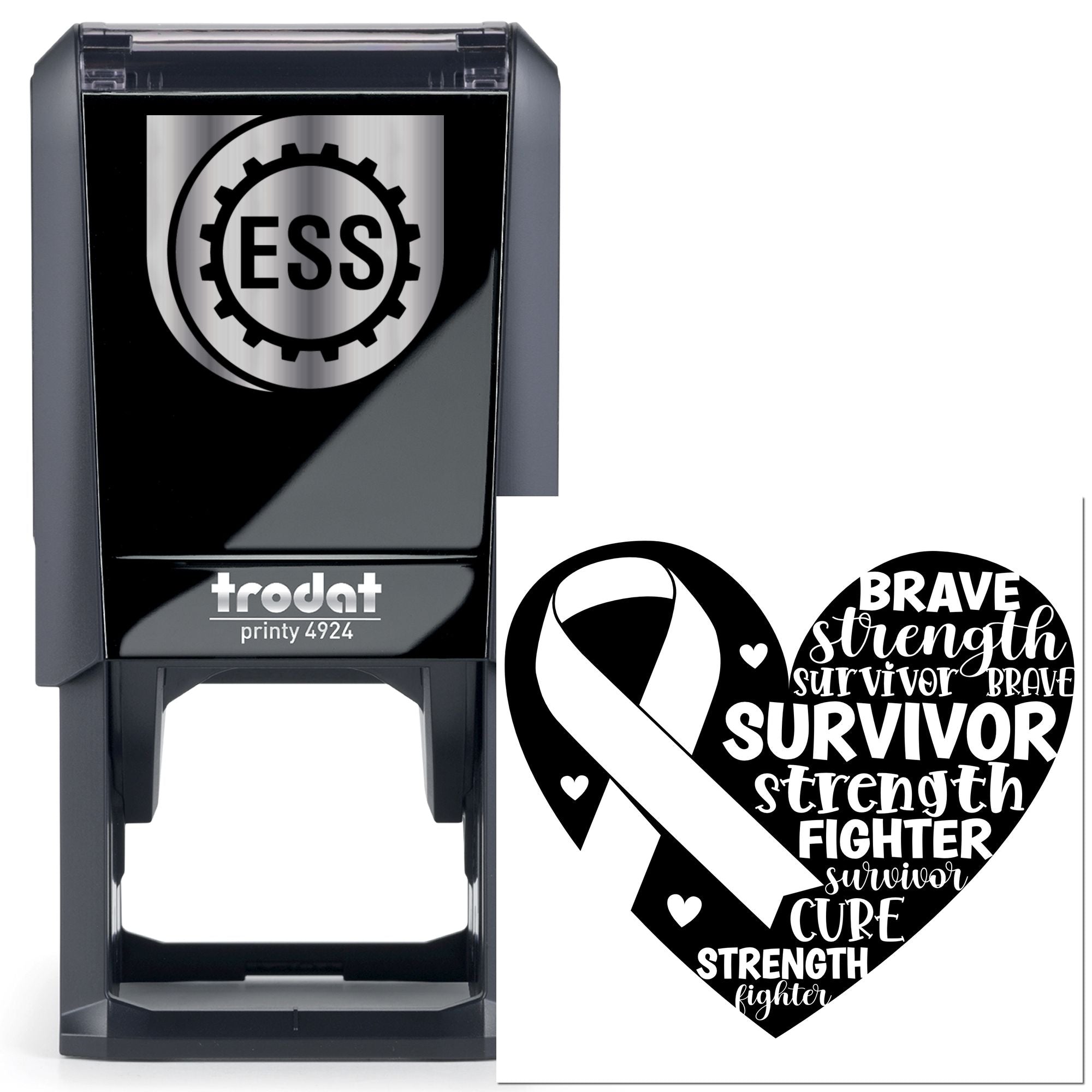Self-Inking Survivor Ribbon Scrapbook Stamp