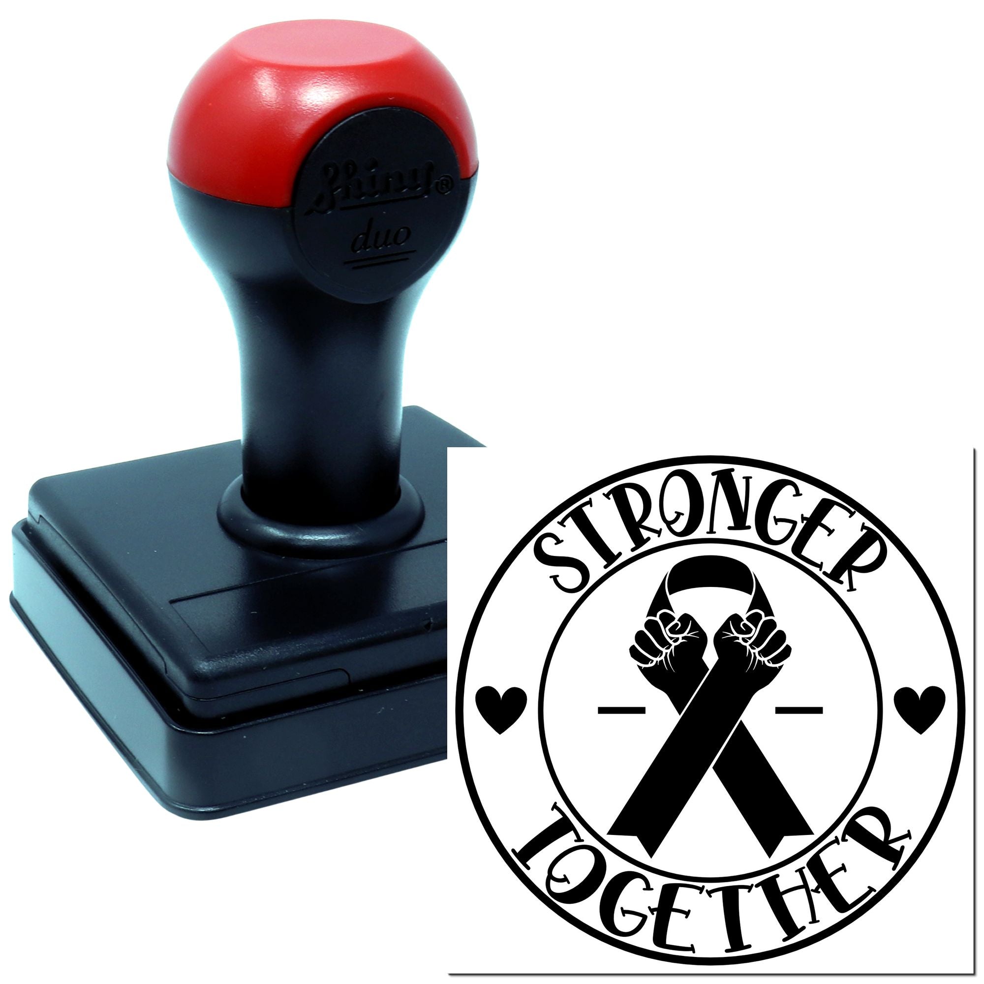 Duo Crossed Fists Stronger Together Emblem Hand Stamp