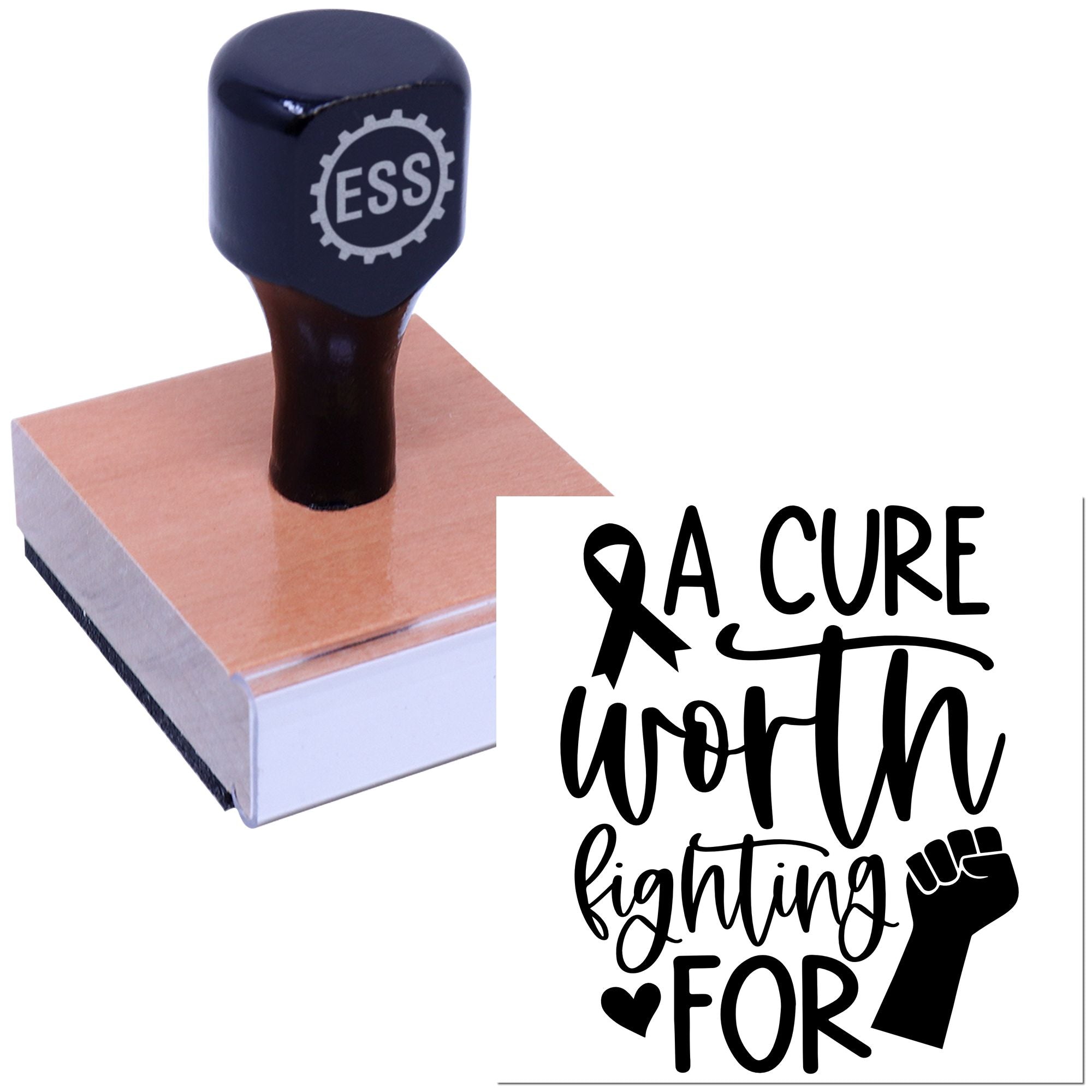 Fighting For Cure Card Rubber Stamp