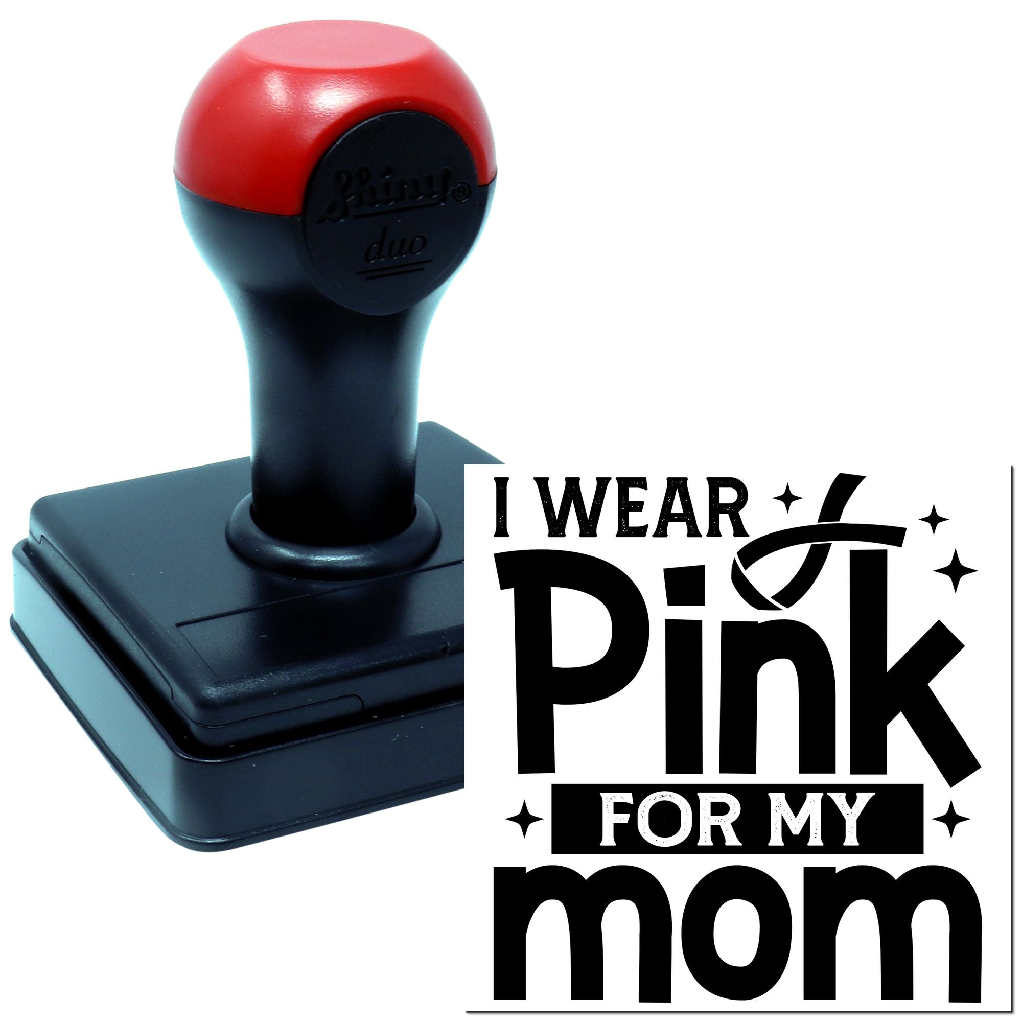 Duo Pink Ribbon For My Mom Hand Stamp
