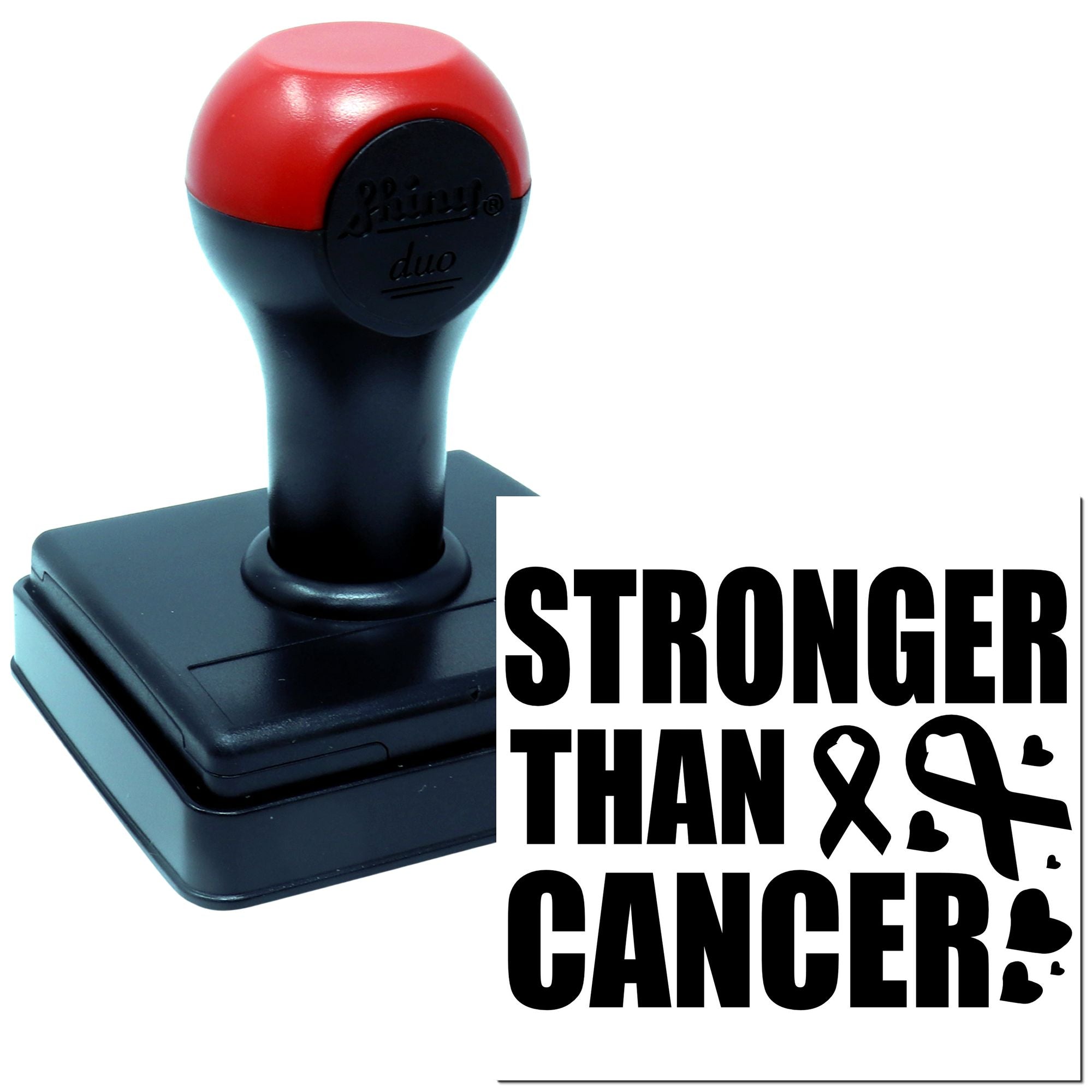 Duo Resilient Hearts Stronger Than Cancer Hand Stamp