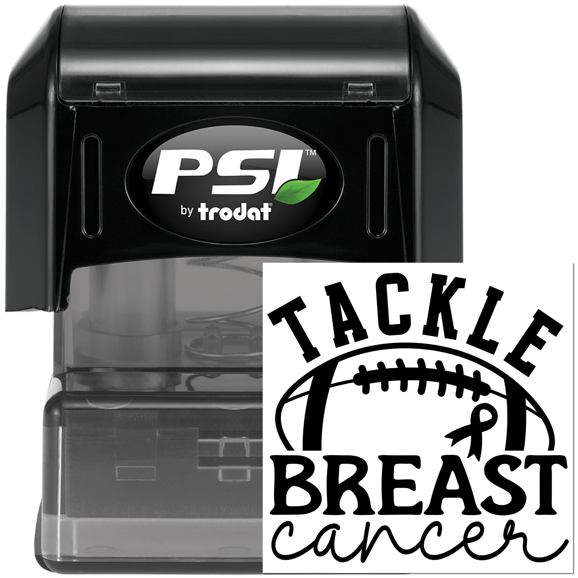 Pre-Inked Tackle Breast Cancer Handcraft Stamp