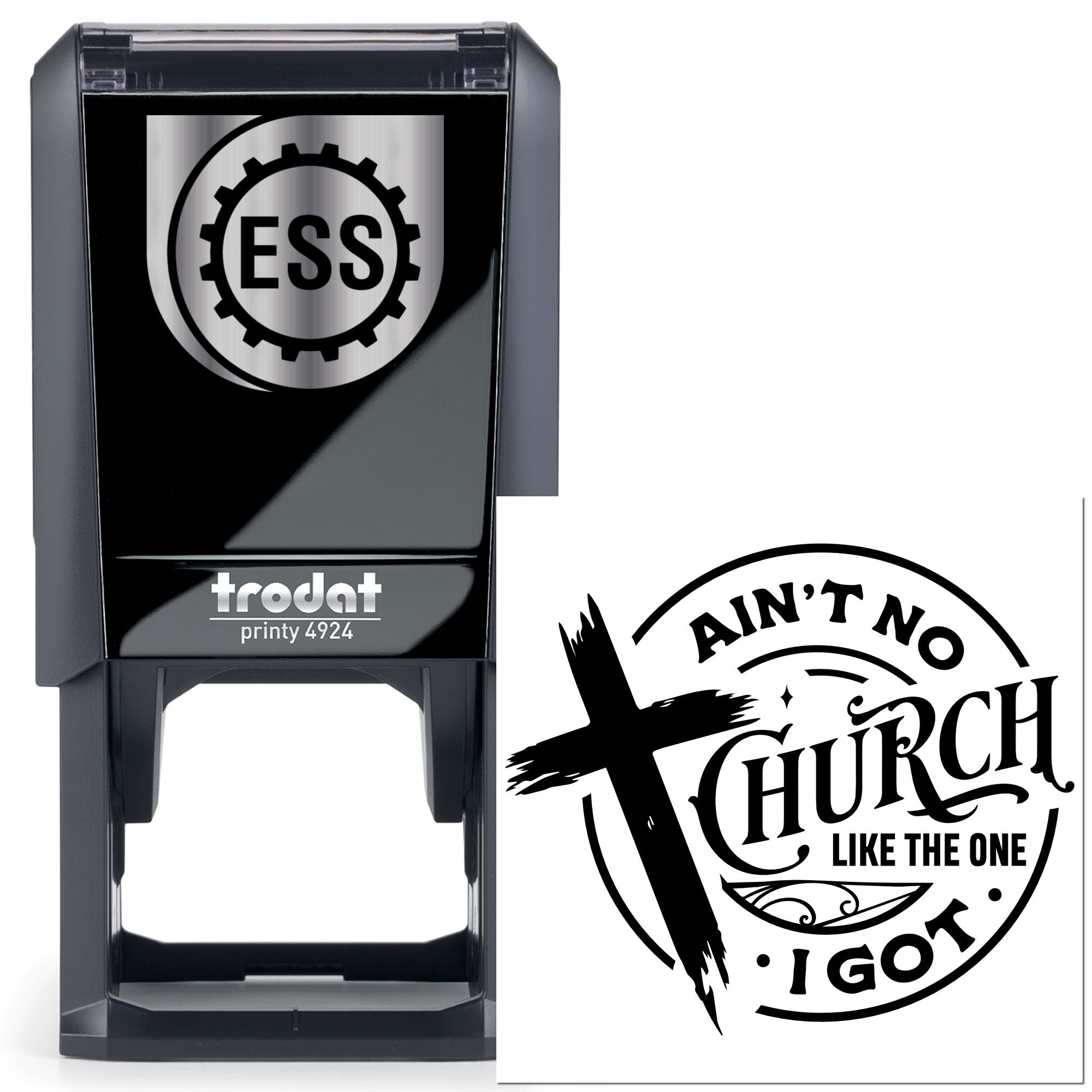 Self-Inking Church Logo Note Card Stamp