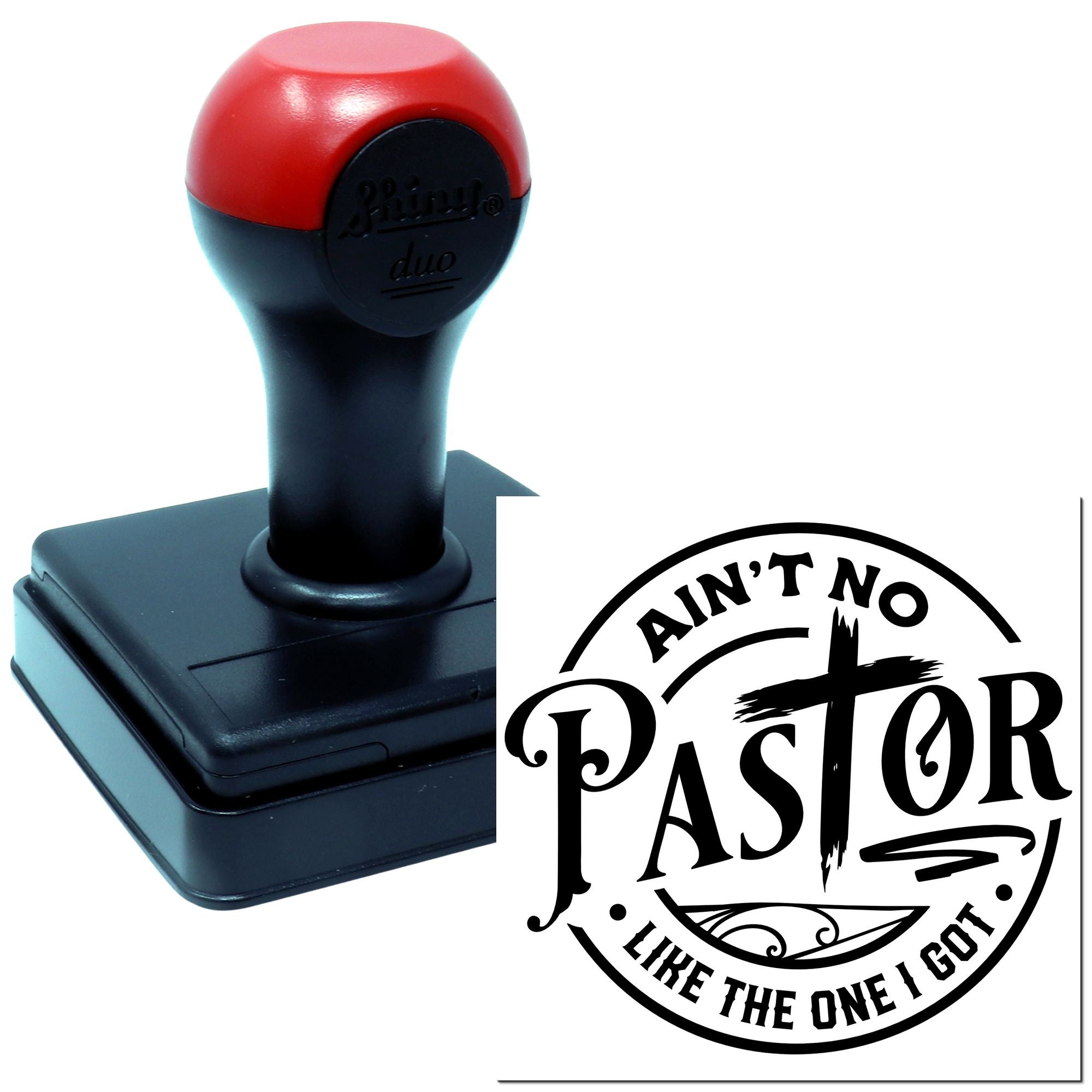 Duo Bold Cross Pastor Faithful Church Emblem Hand Stamp
